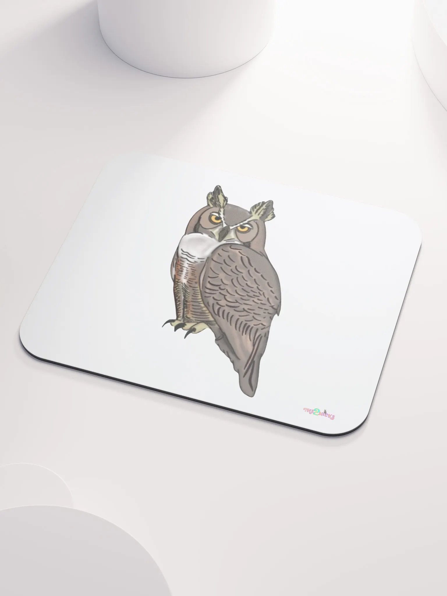Owl Logo Classic Mouse Pad (White) product image (3)