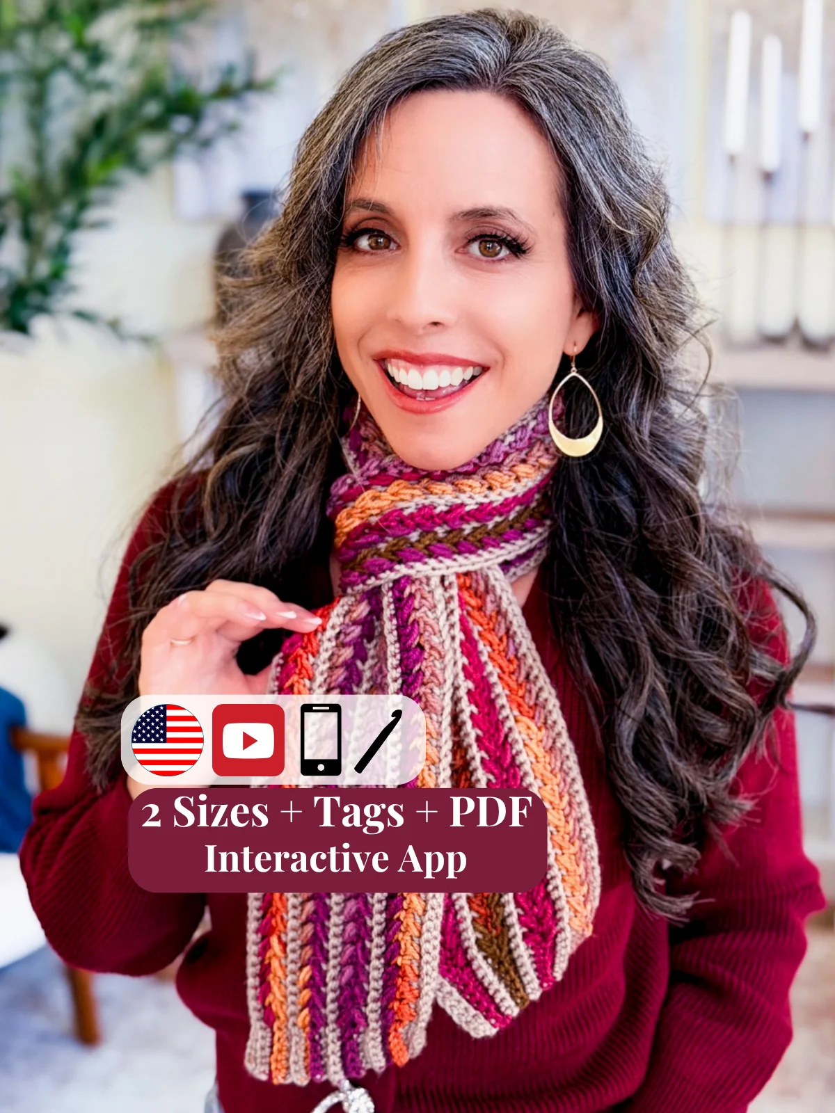Wheat Stitch™ Crochet Scarf Pattern product image (1)