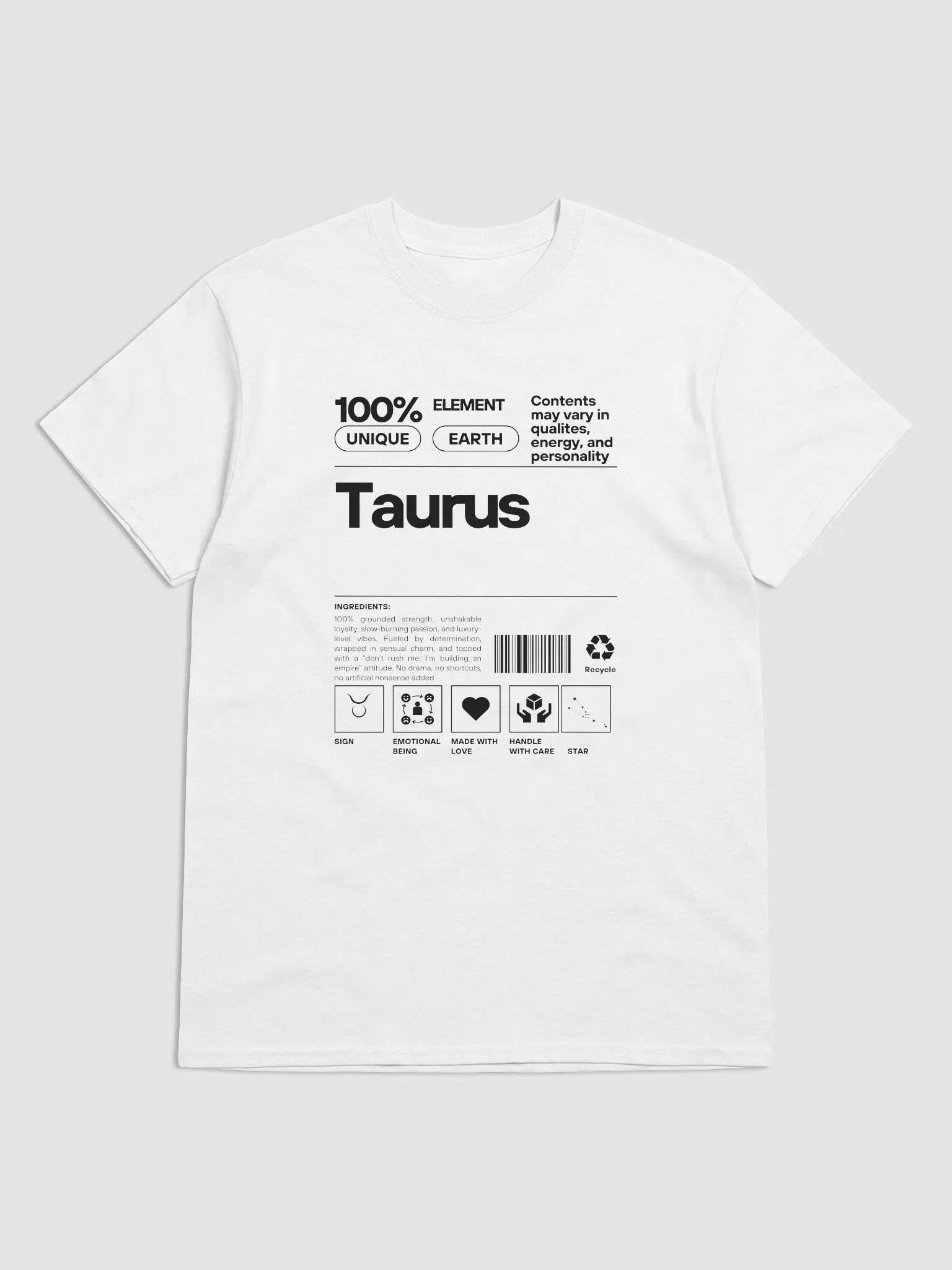 Steady. Strong. Unshakably stylish Taurus T-shirt product image (1)