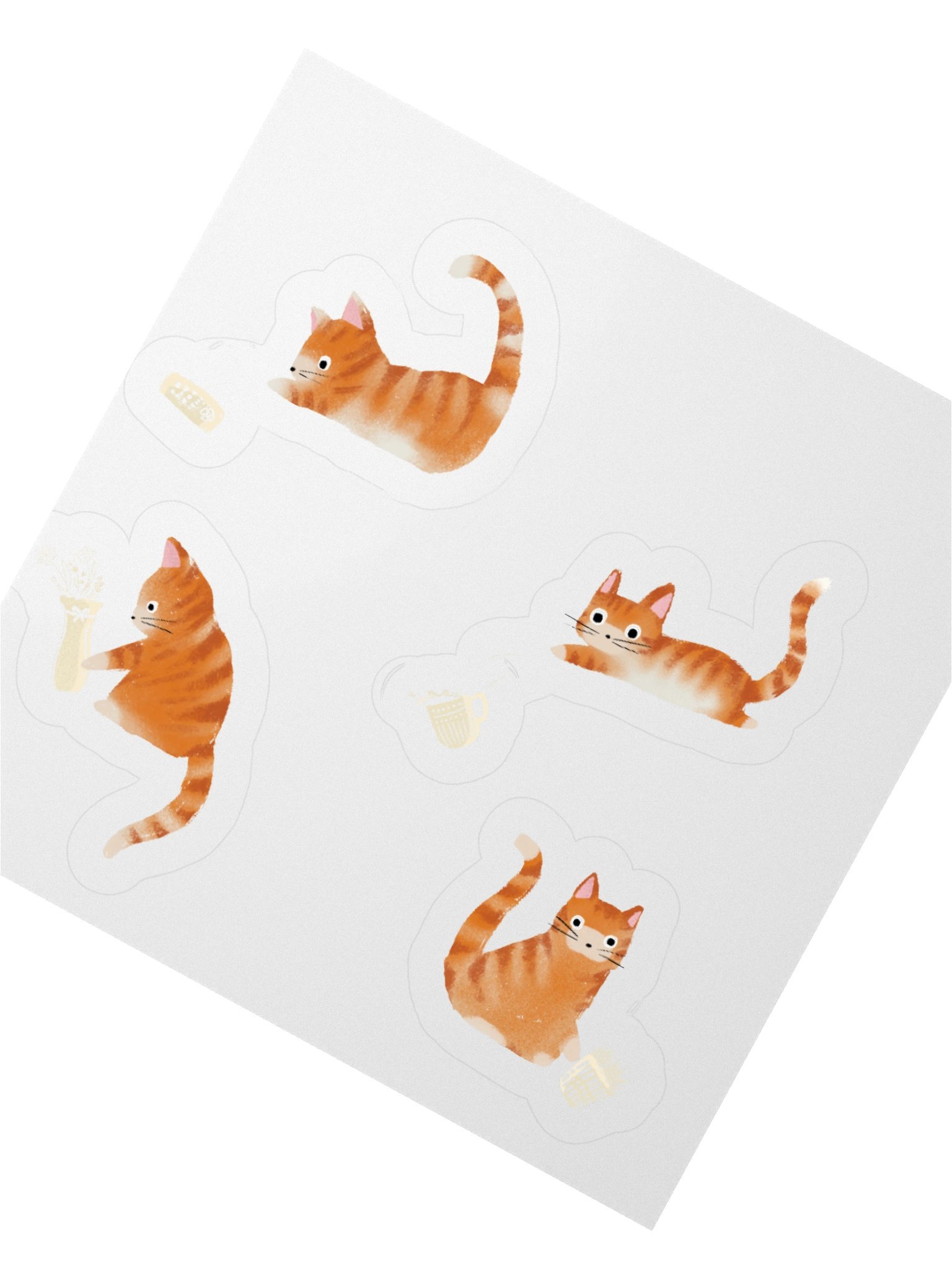 Bad Orange Tabby Cats Knocking Stuff Over Stickers product image (4)