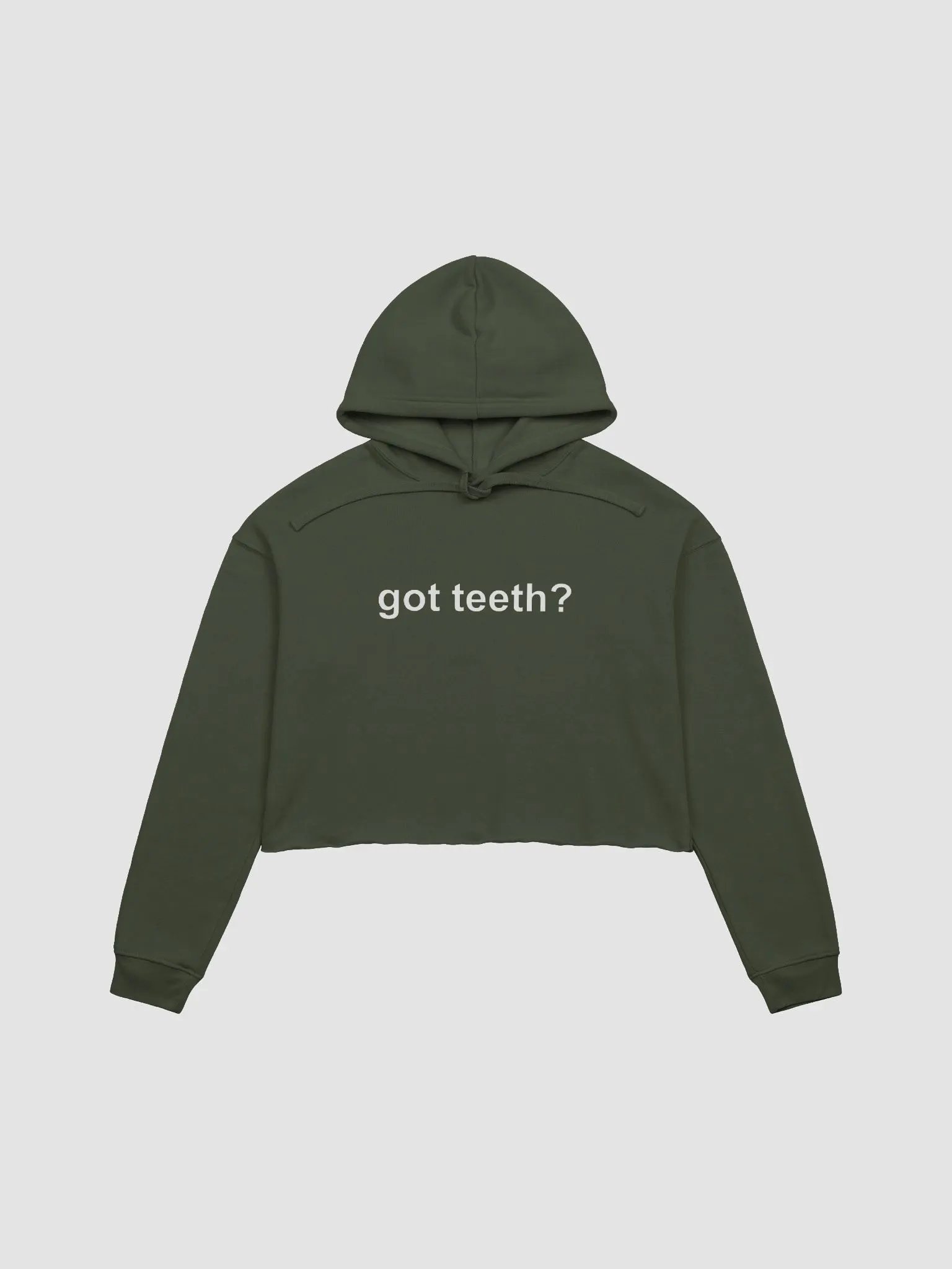 got teeth? fleece crop hoodie product image (2)