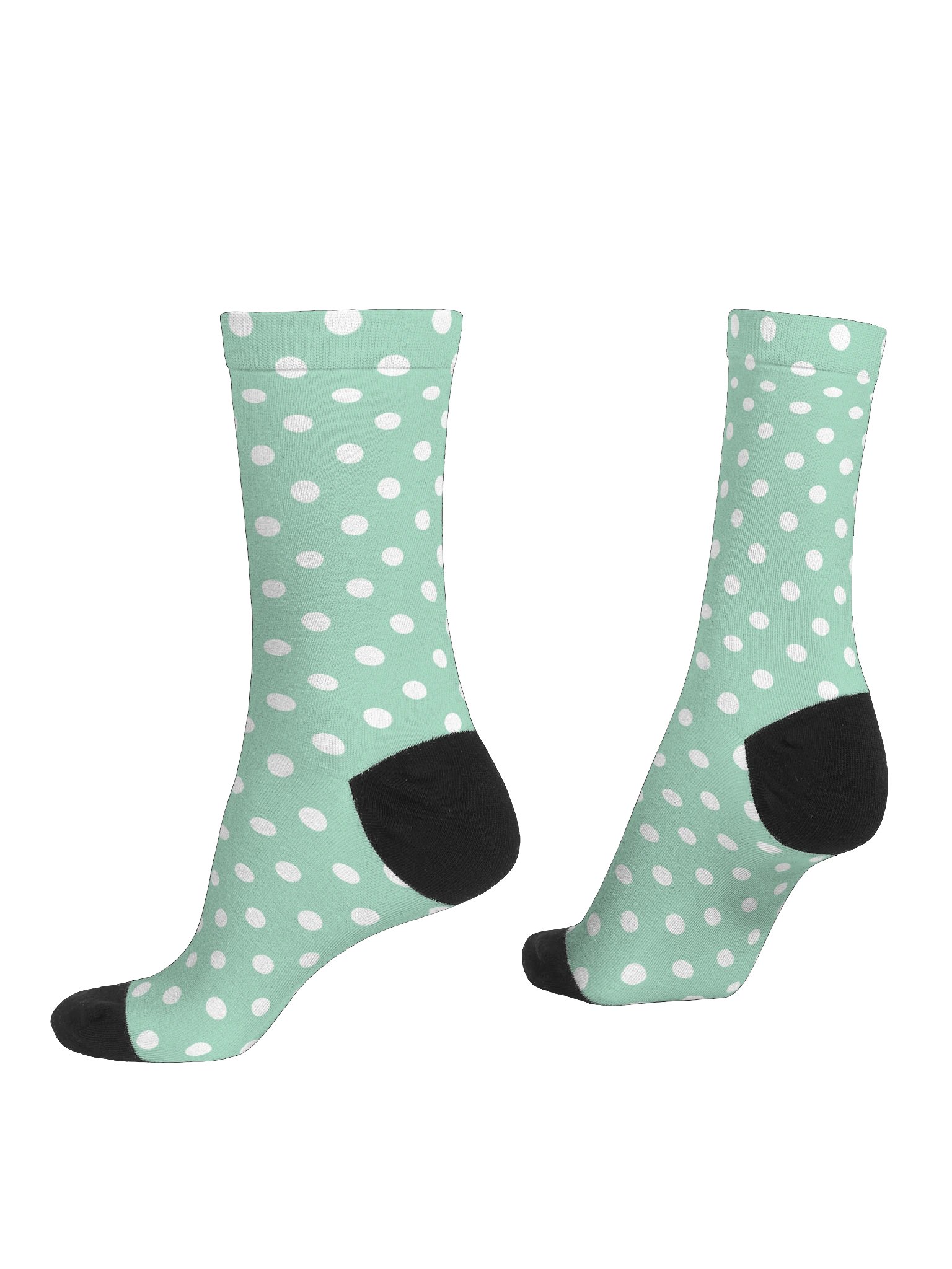 Green and White Polka Dot Eco Friendly Crew Socks product image (4)