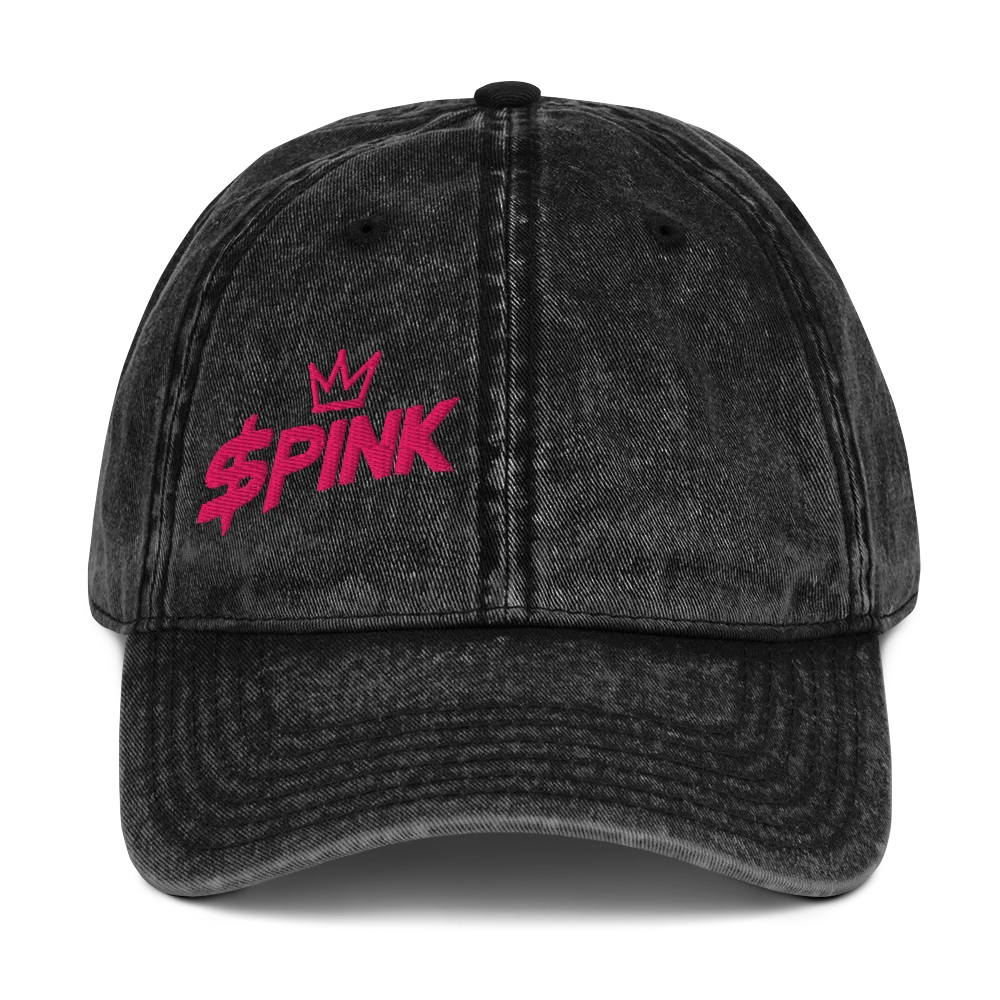$Pink Embroidered Denim Hat product image (1)