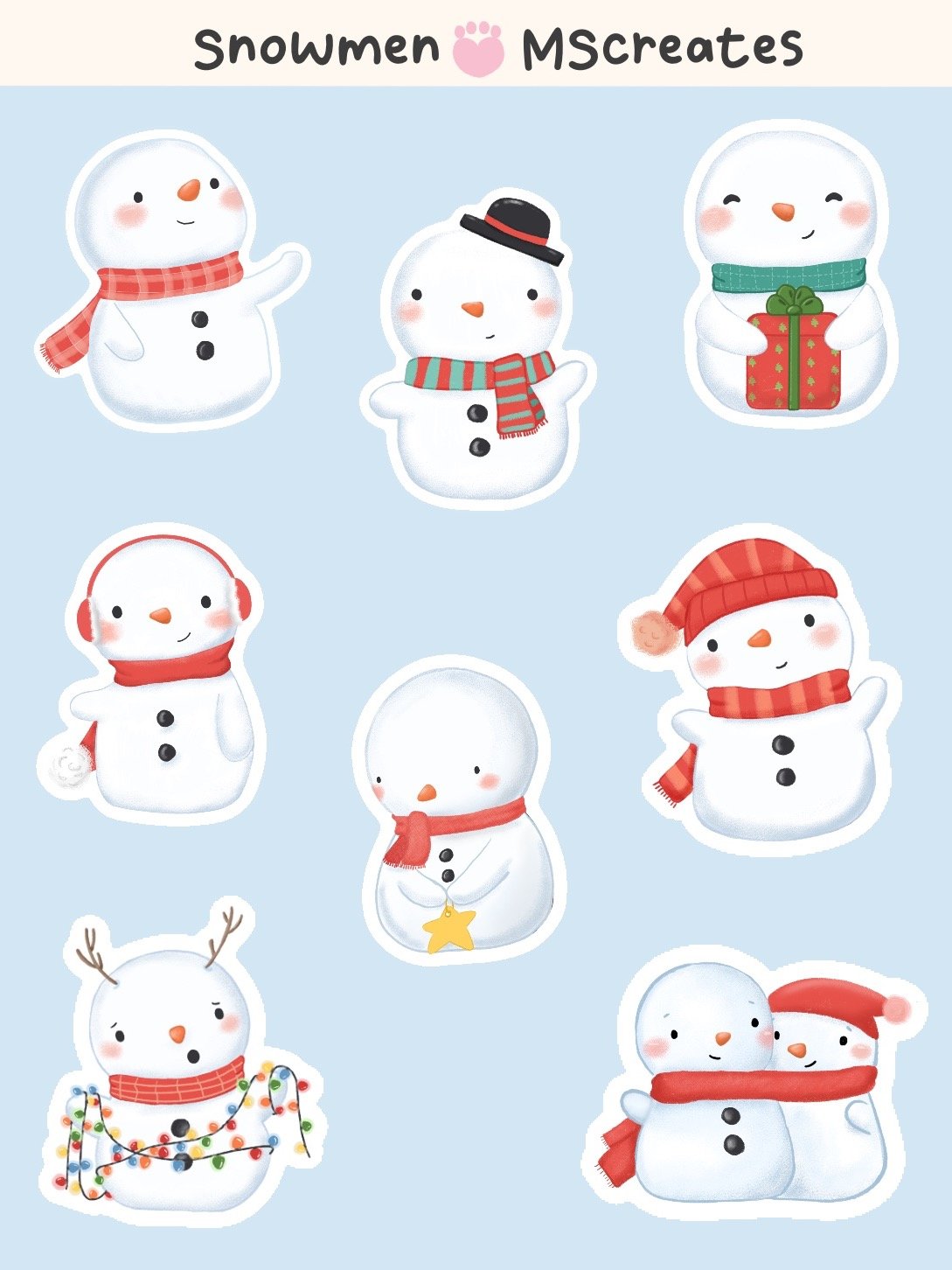 Snowman Sticker sheet product image (1)