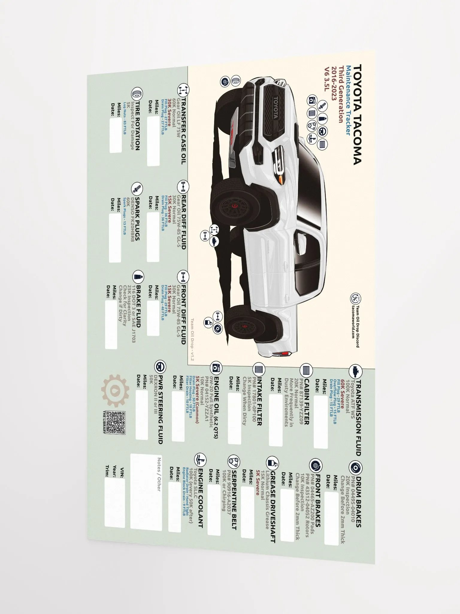 3RD GEN MAINTENANCE TRACKER V1.2 - Chipping White product image (4)