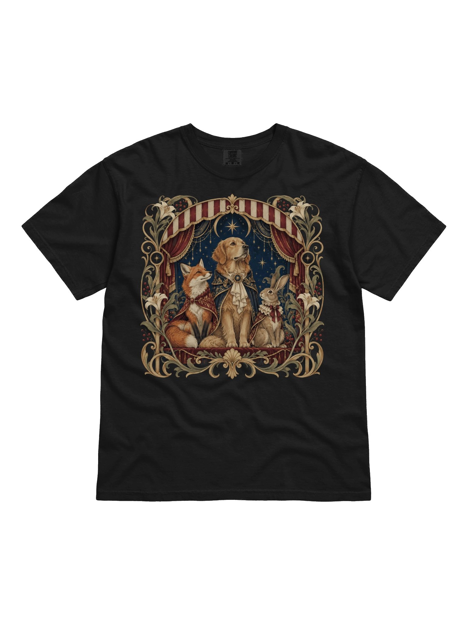 Vintage Woodland Animal Graphic T-Shirt – Dog, Fox & Rabbit Storybook Art Tee product image (9)