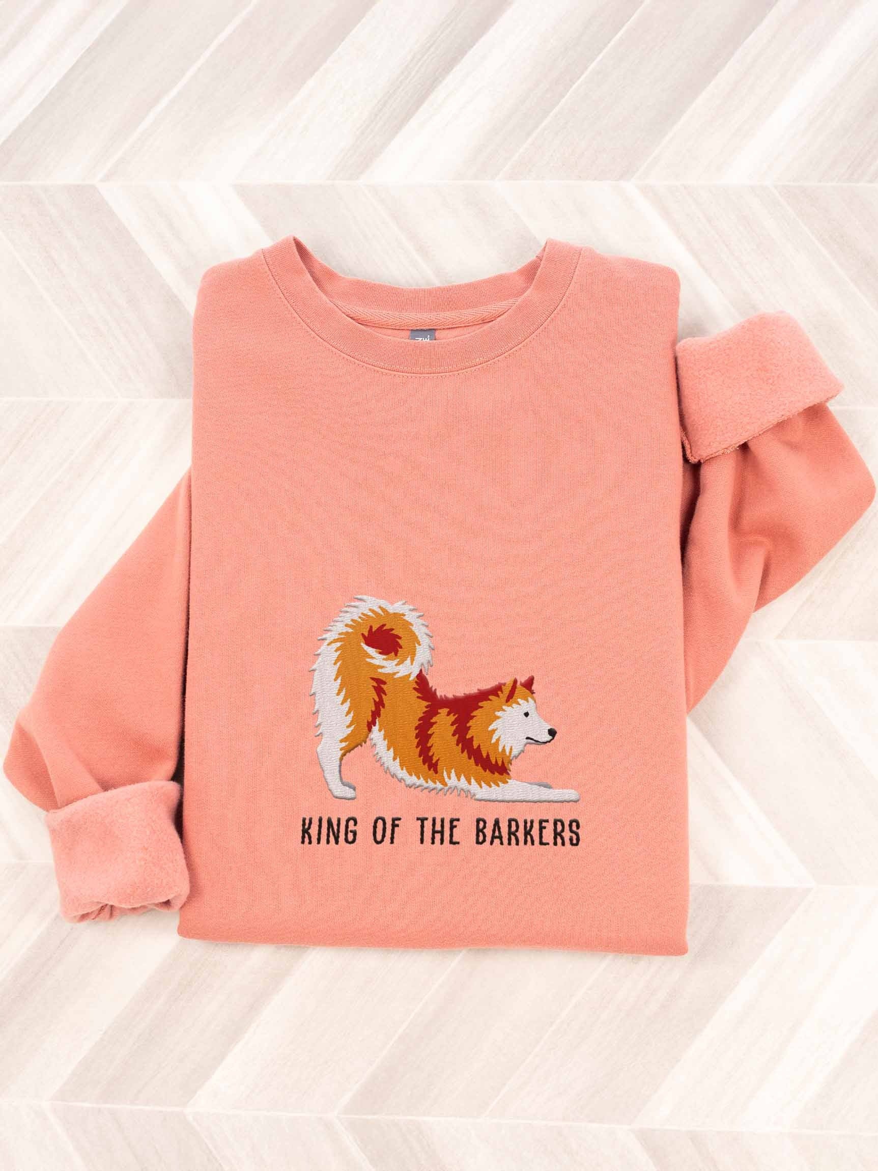 King of the Barkers Sweatshirt (Embroidered) of a Finnish Spitz(Gold) product image (1)