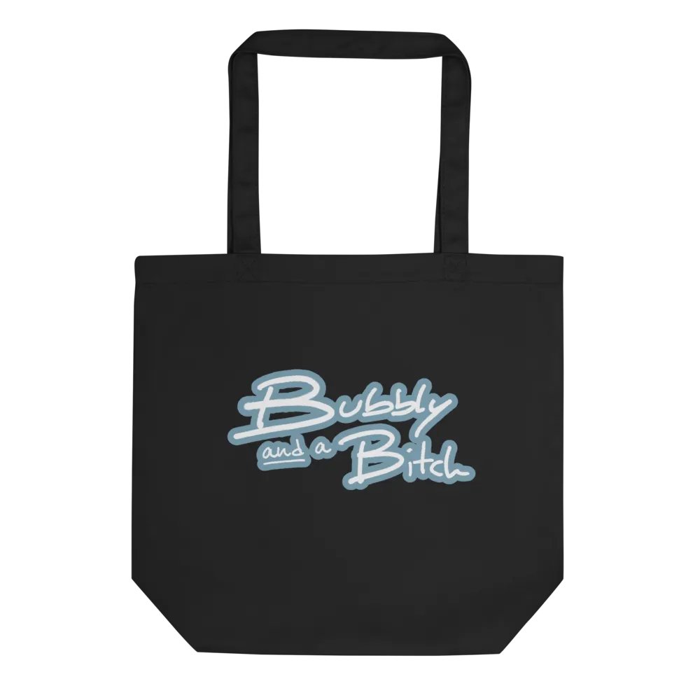 Bubbly and a B*tch (lined design, #709AAF) tote bag product image (1)