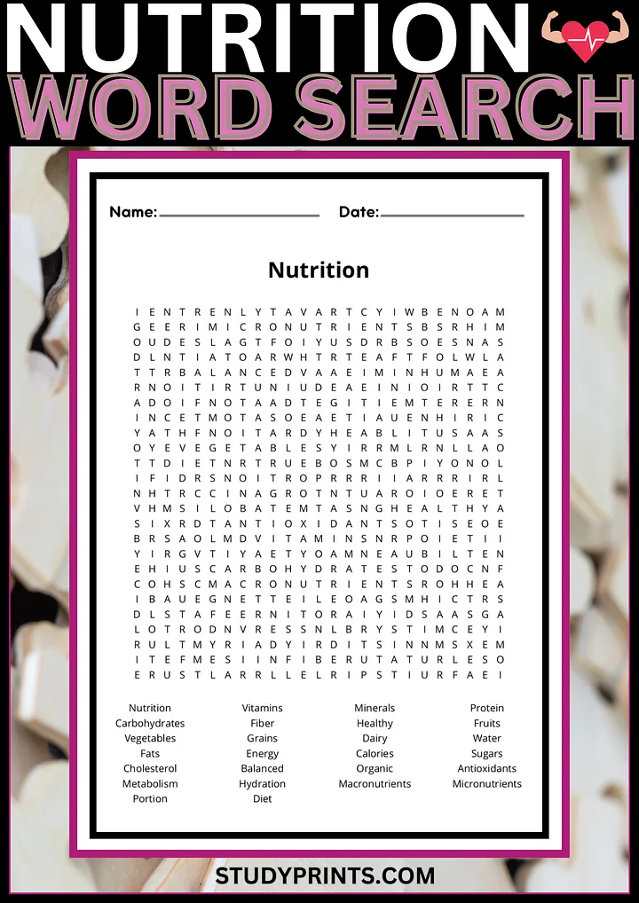 Nutrition Word Search | Healthy Eating Vocabulary Activity product image (1)