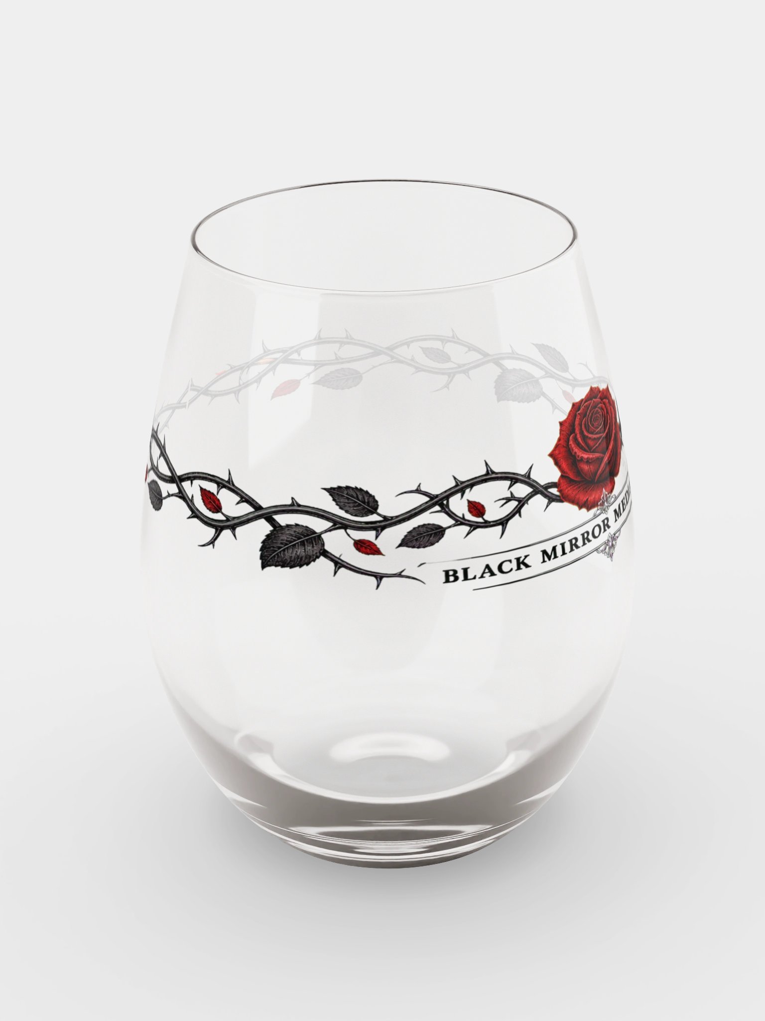 Black Mirror Rose & Thorn Stemless Wine Glass product image (7)