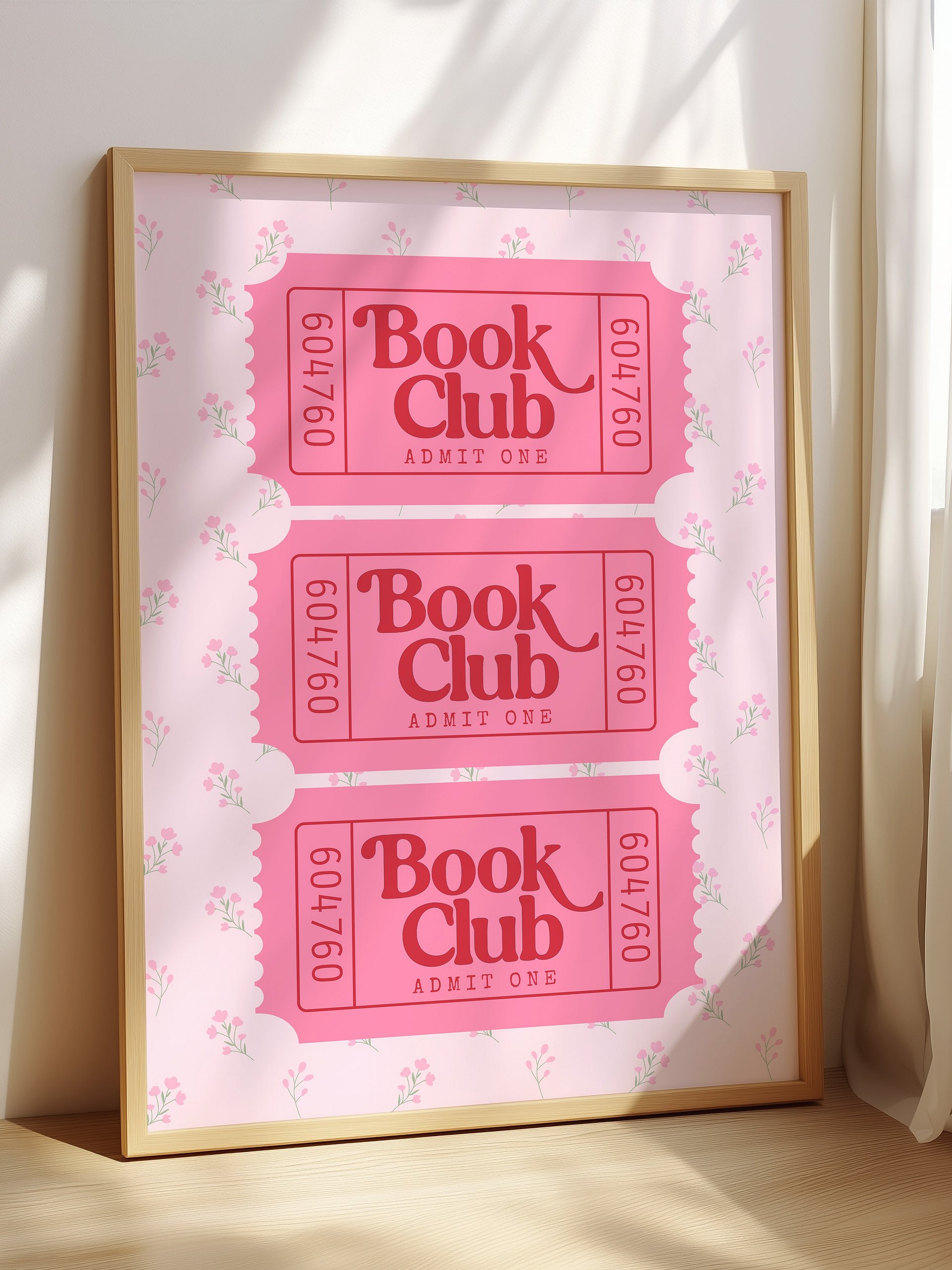 Book Club Ticket Poster | Granny Chic - Pink product image (1)