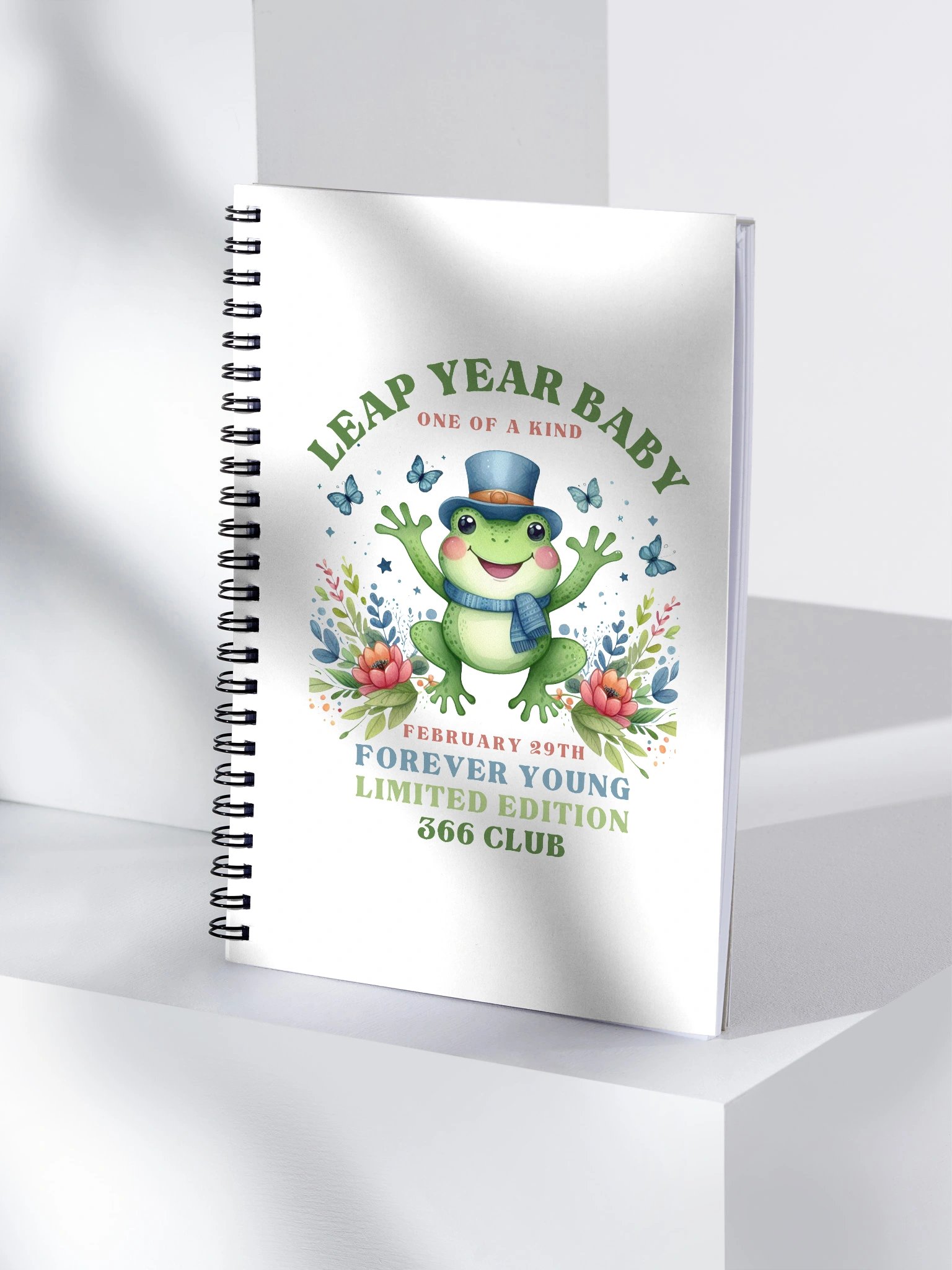 Leap Year Frog Spiral Notebook February 29th Birthday Party Keepsake Leapers 366 Club product image (4)