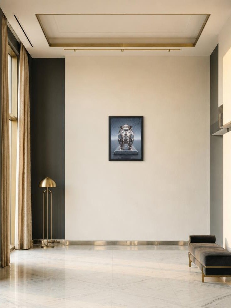Geometric Metallic Rhino Framed Poster - Neo-Deco Wall Art product image (5)