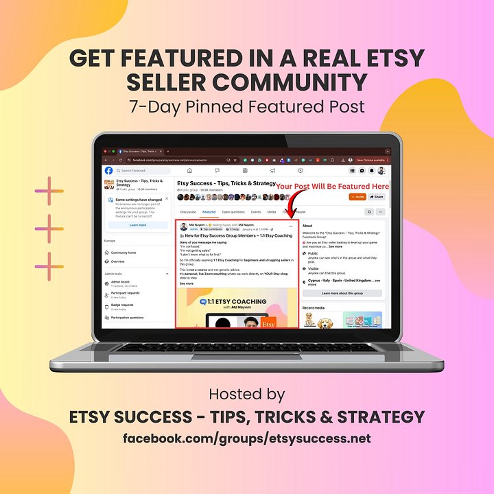 7-Day Featured Promotion in Etsy Success Facebook Group product image (1)