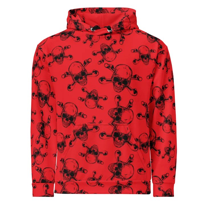 Skull & Bones - Red - All-Over Print Recycled Unisex Hoodie product image (1)