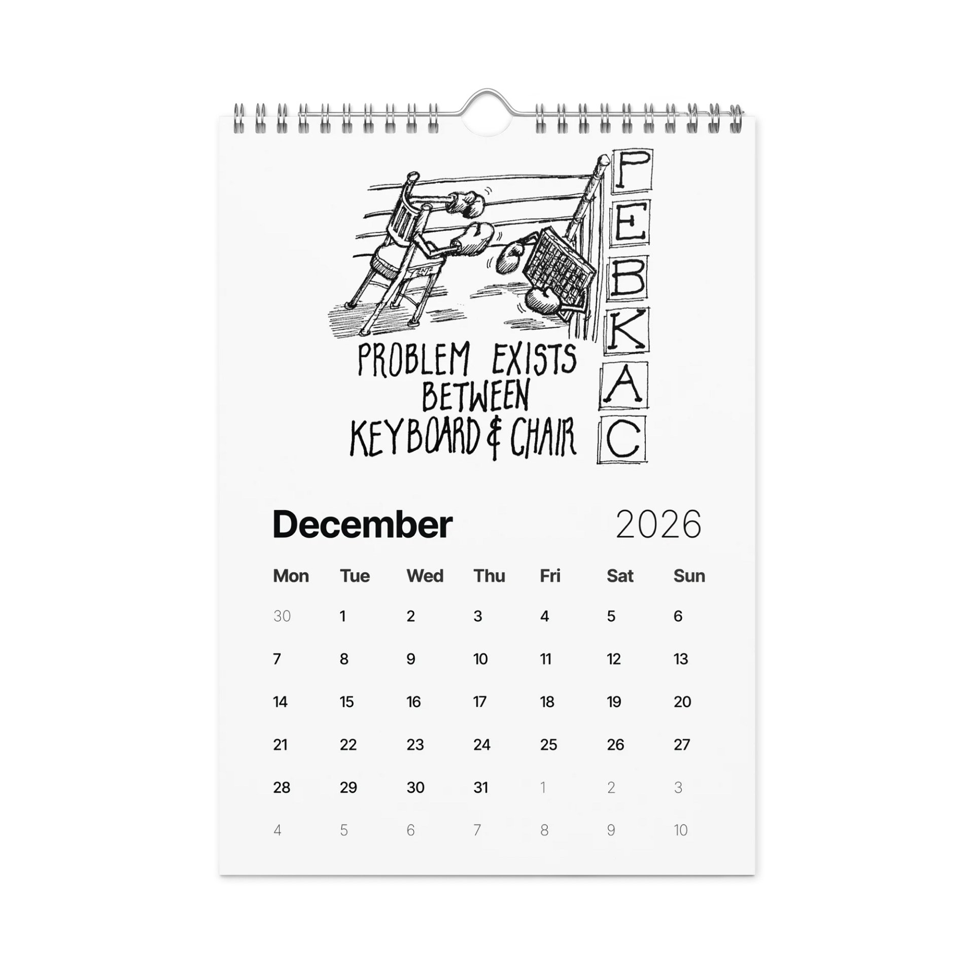 Original Humorous Tech Sketches 2026 Calendar product image (12)
