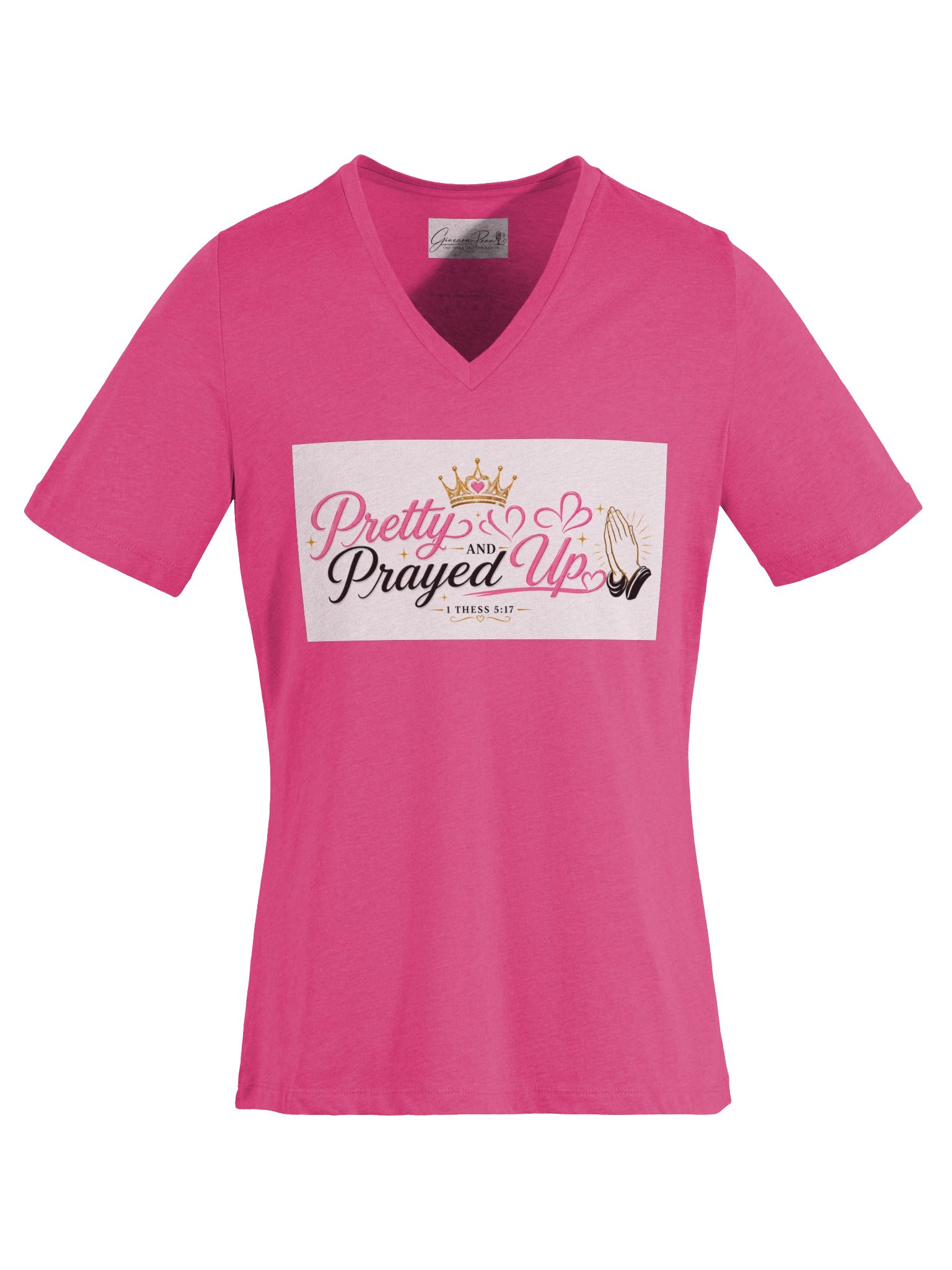 Pretty and Prayed up V-neck-Pink product image (5)