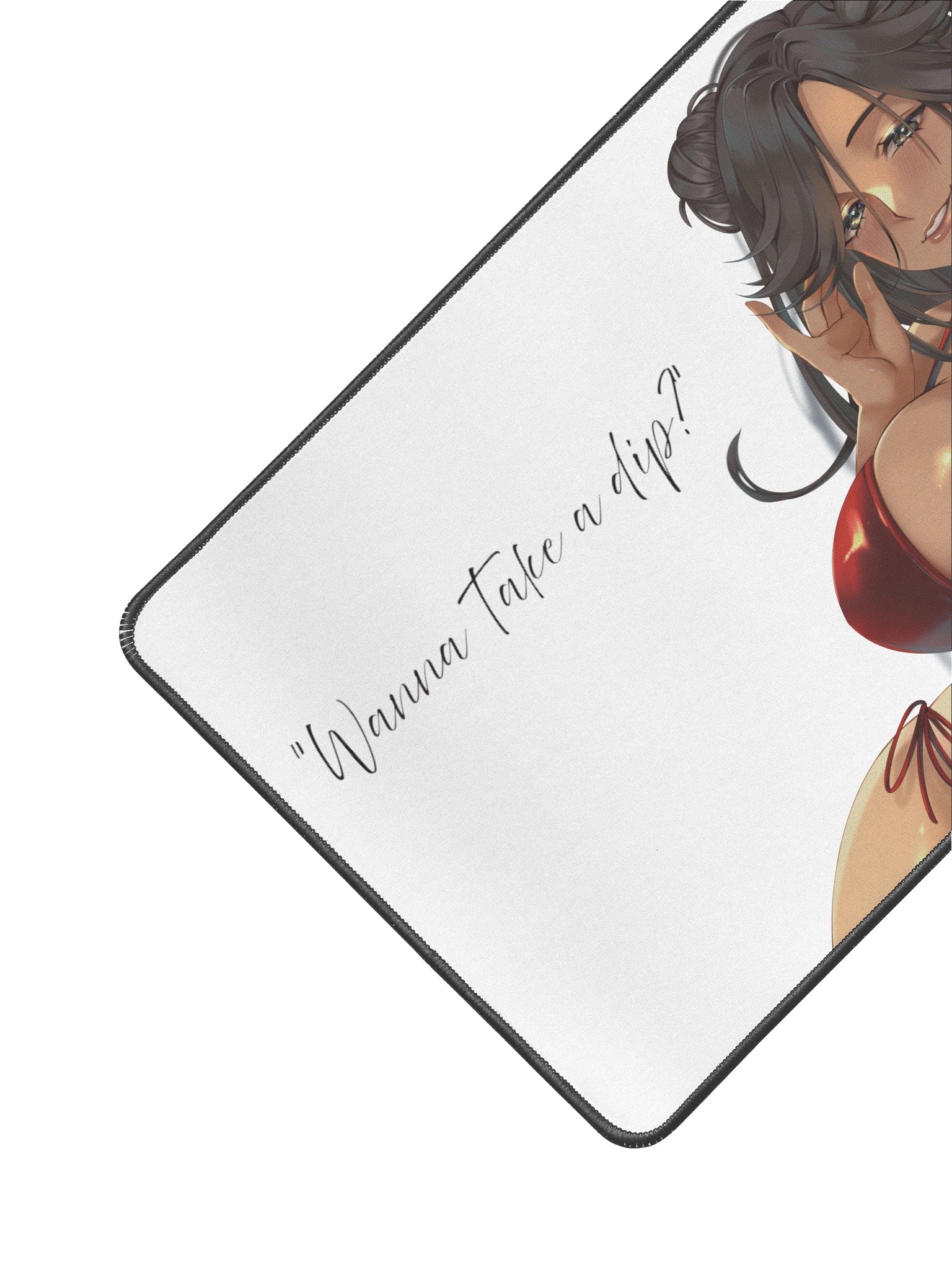 Smiling in Red Bikini Desk Mat product image (2)