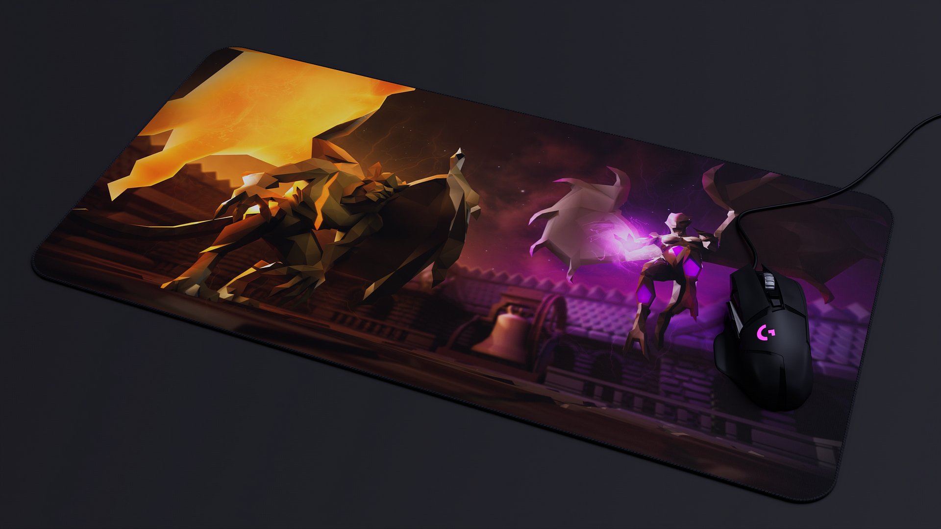 Grotesque Guardians | Large 3D Desk Mat product image (2)