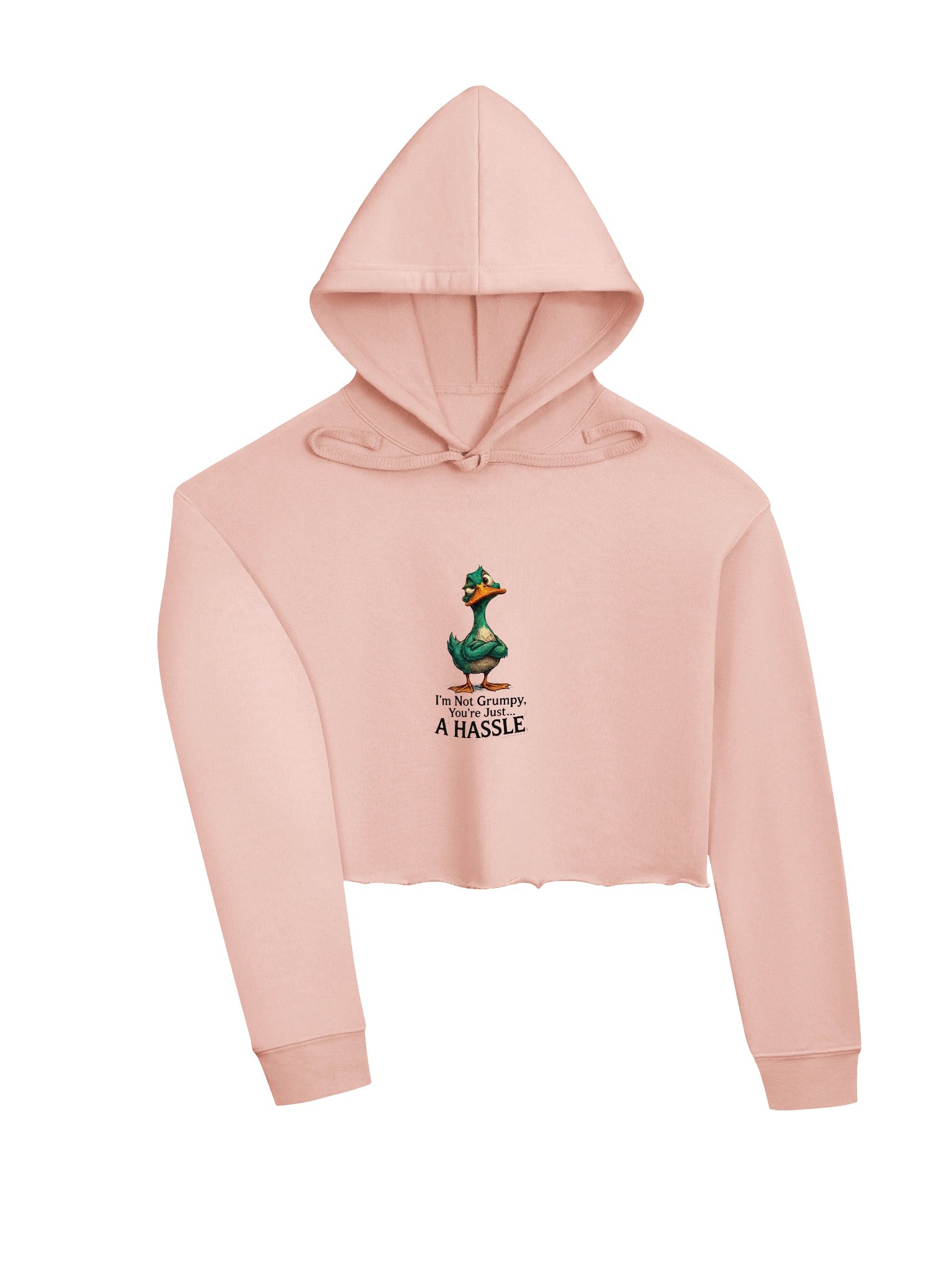 : "I'm Not Grumpy" Cropped Hoodie - Sarcastic Duck Edition product image (7)