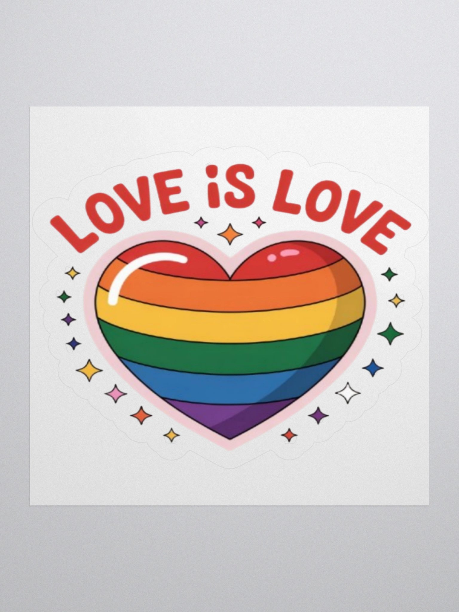 Exclusive 'Love is Love' Rainbow Heart Sticker – High-Quality Vinyl for Indoor Use product image (3)