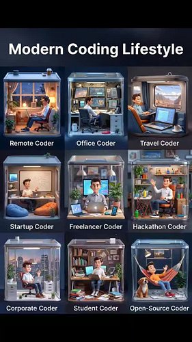 Modern Coding Lifestyle 👨‍💻💻🚀

Coding is no longer tied to one desk, one office, or one routine.
Today, developers build from...