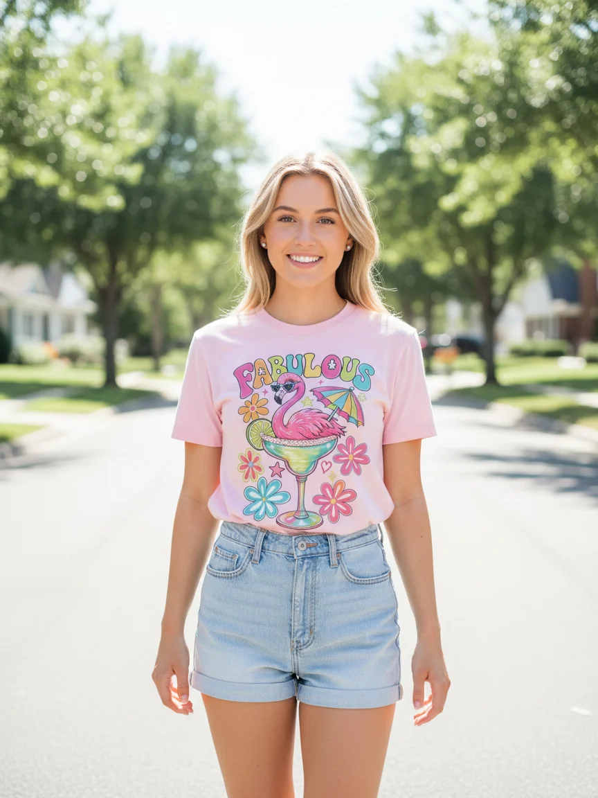 FABULOUS Flamingo Cocktail Tee product image (45)