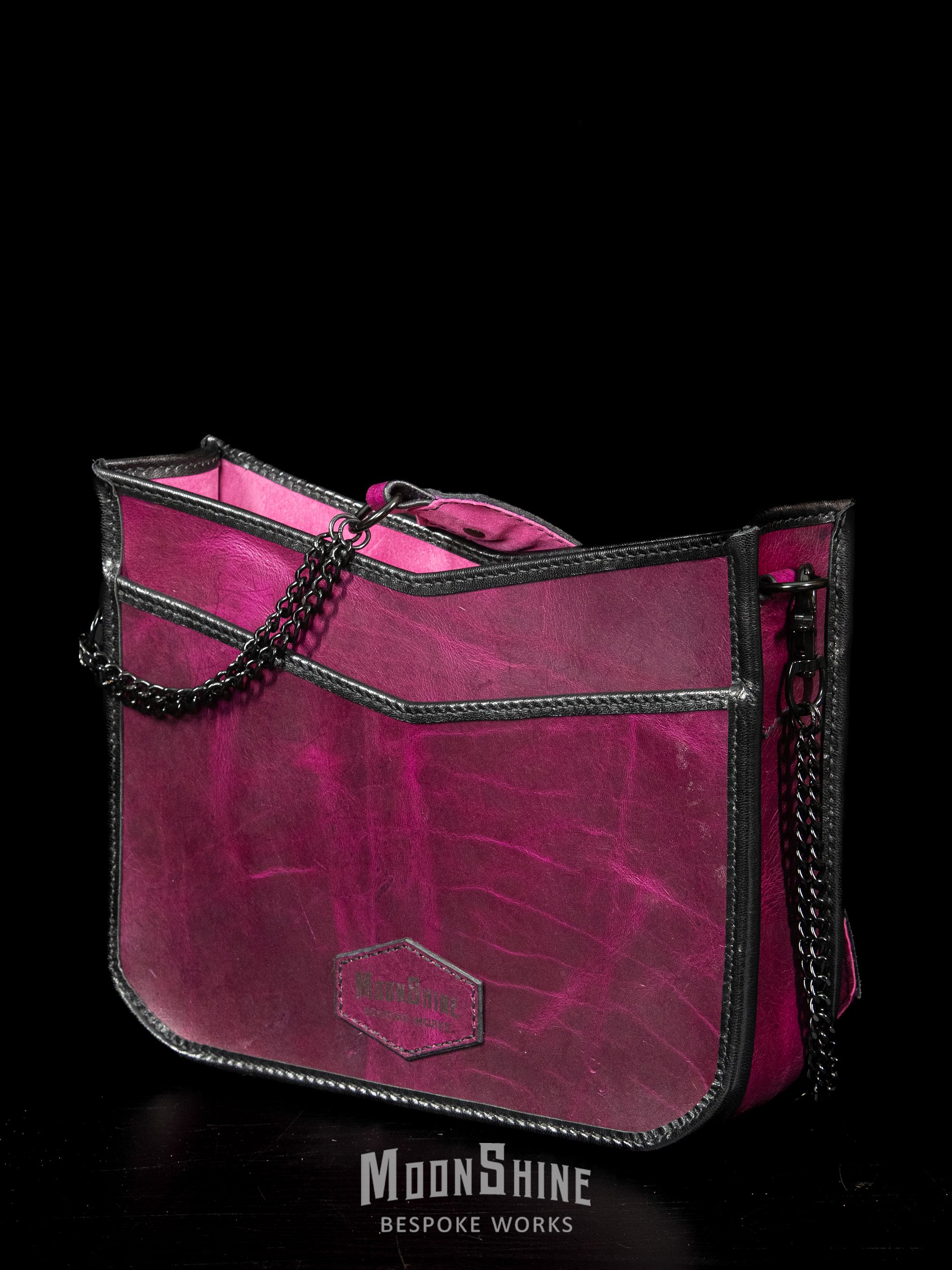 Pink Acid Wash Hair-On Cowhide Shoulder Bag product image (5)