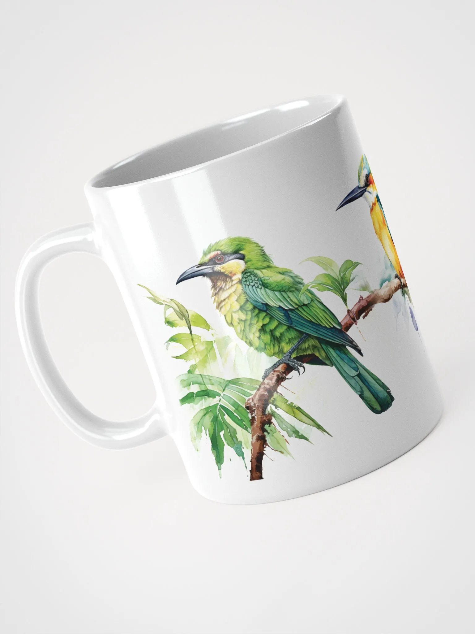 Vibrant Tropical Aviary White Glossy Mug product image (3)