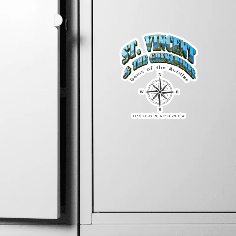 Compass - St. Vincent and the Grenadines - Vintage ALT | Vinyl Decal product image (5)