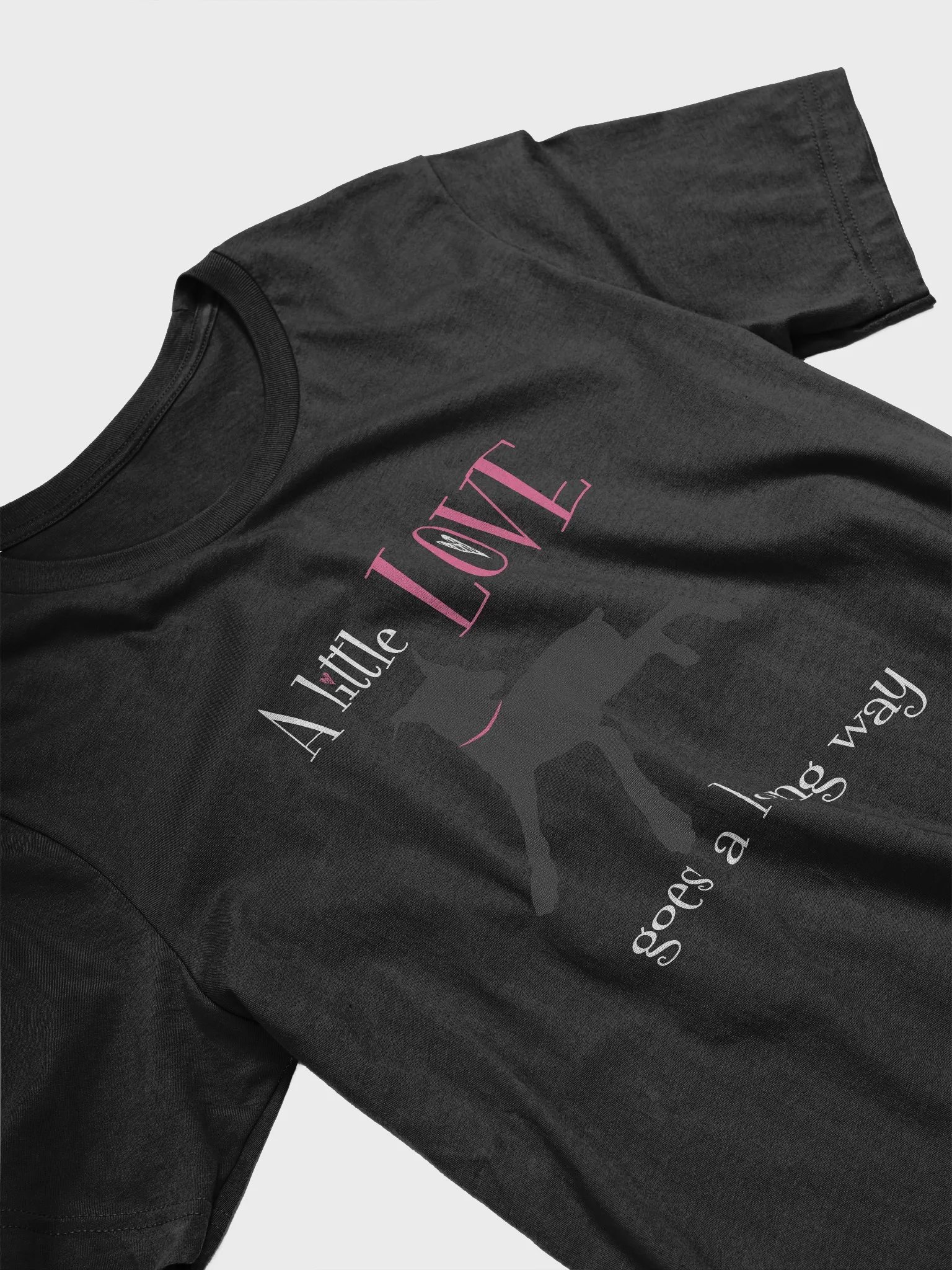 A little Love goes a long way, black Bella+Canvas 3001 supersoft T-Shirt product image (3)