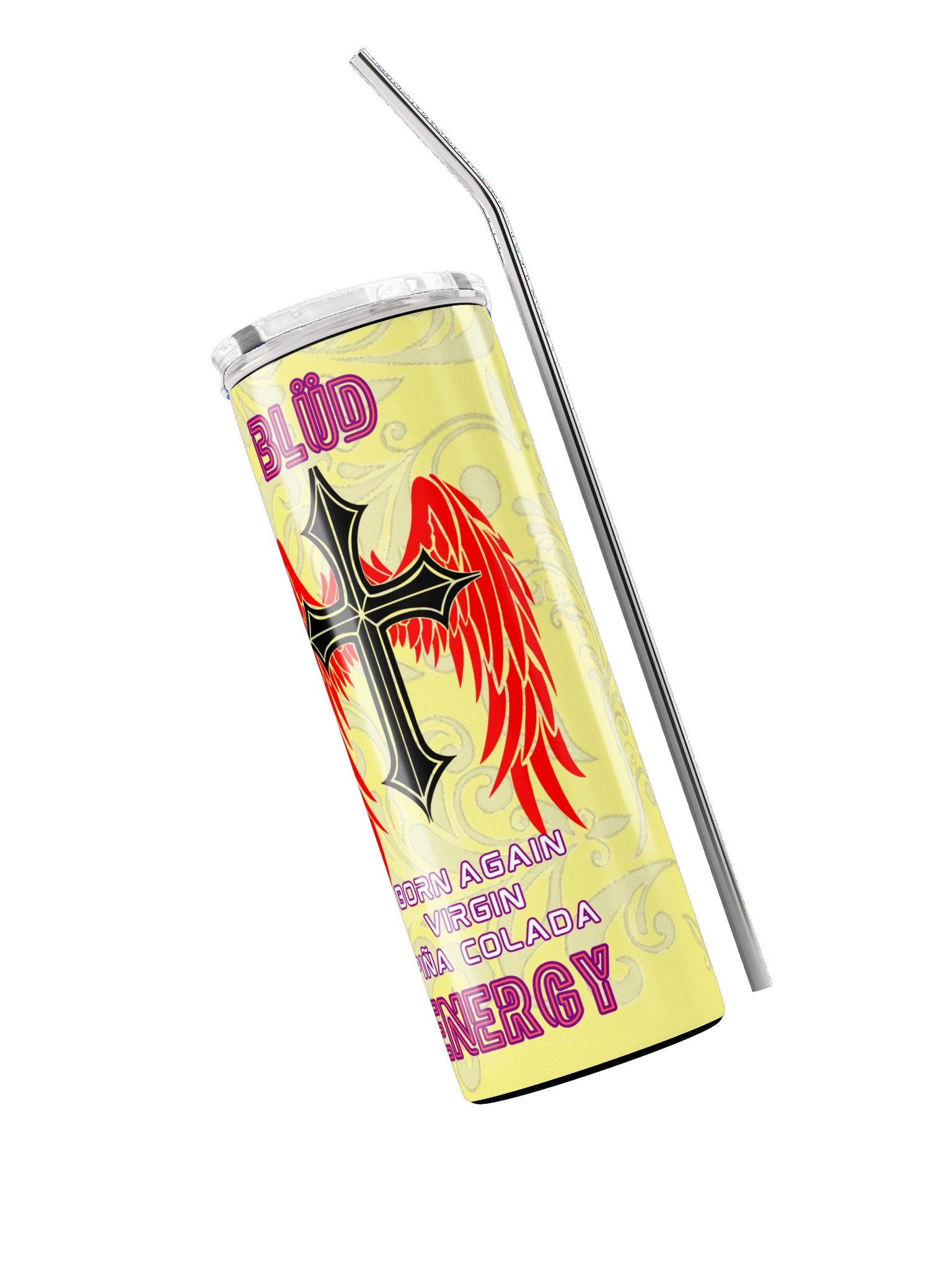 Blüd Energy Born Again Virgin Piña Colada steel tumbler product image (3)