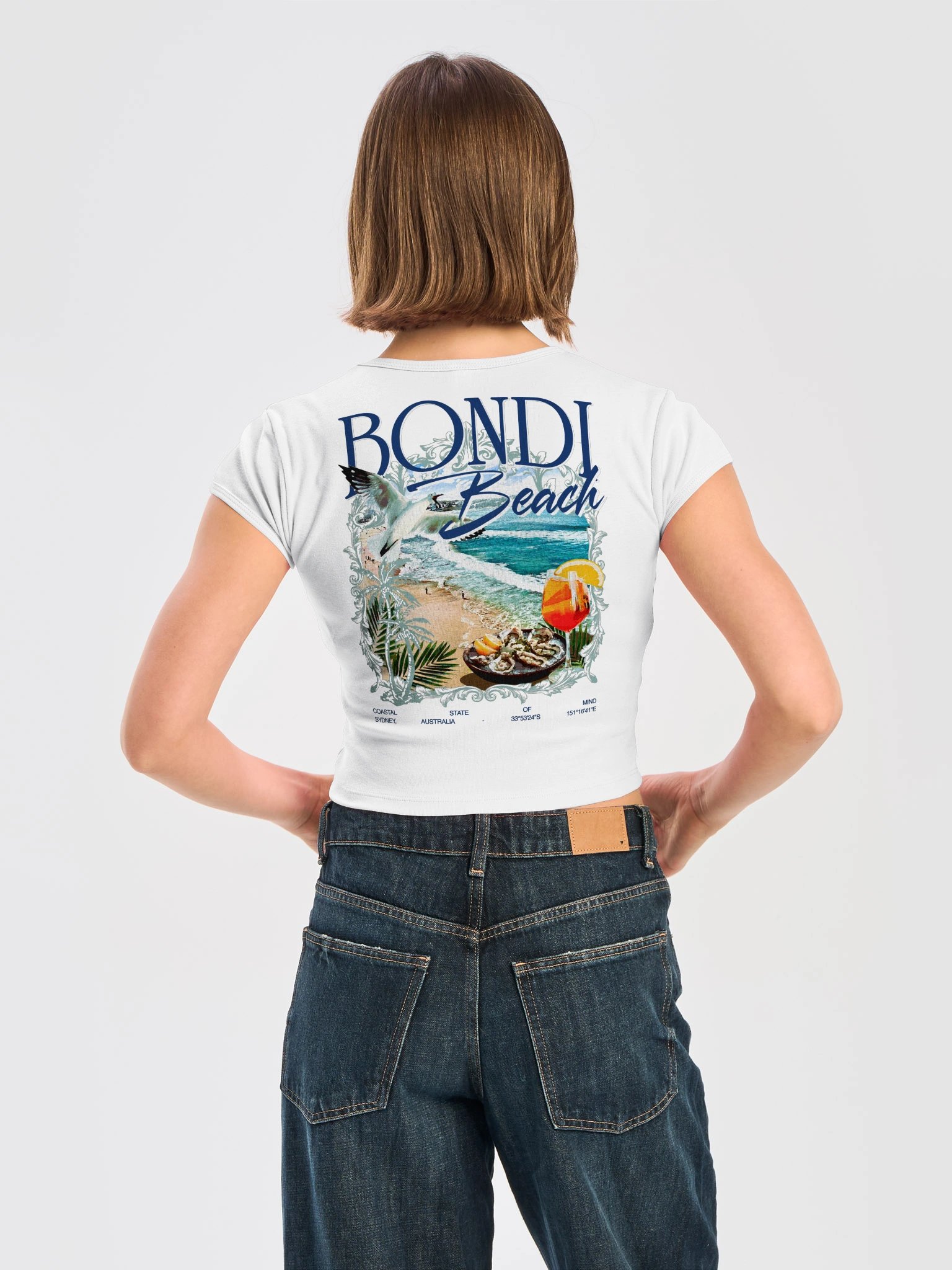 Bondi Beach Floral Graphic Baby Tee product image (7)