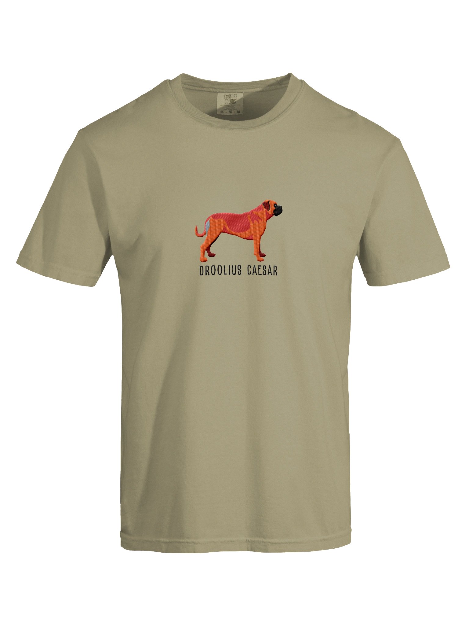 Droolius Caesar T-Shirt(Embroidered) of a Bullmastiff(Red) product image (10)
