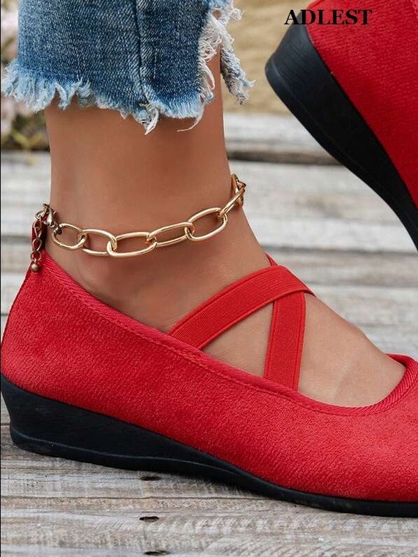 ADLEST | Spring/Autumn Women's Rocker Sole Slip-On Slouchy Shoes With Thick Sole And Breathable Mesh, Low Vamp Casual Shoes, Shoes For Women product image (2)
