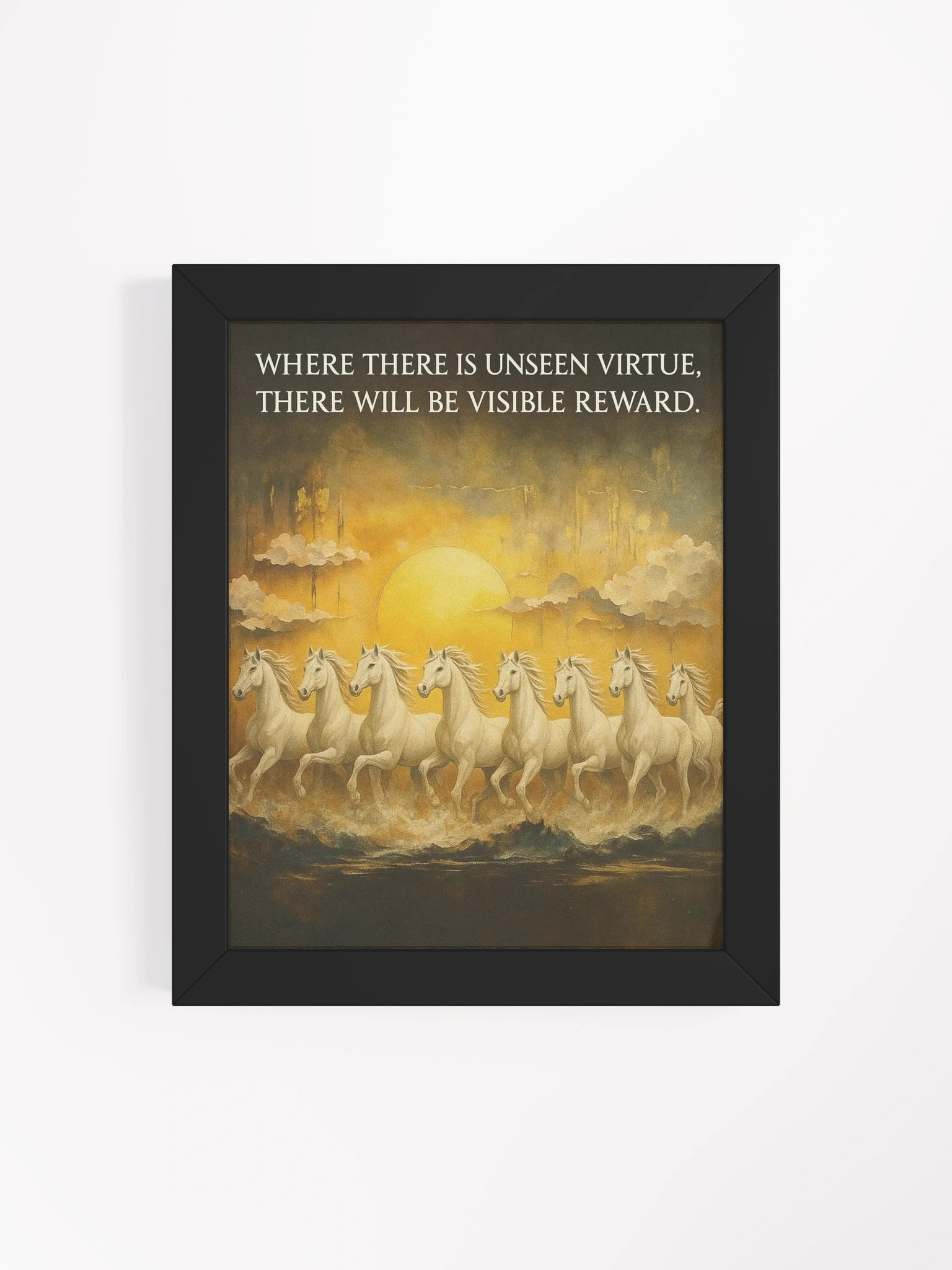 Unseen Virtue, Visible Reward – Nichiren Buddhism Motivational Wall Art | Framed Matte Poster product image (4)