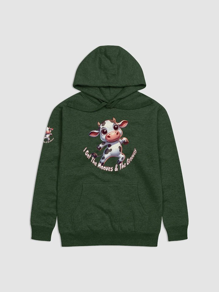 Adorable Dancing Cow Hoodie - 'I Got The Mooves & The Grooves' Cute Cartoon Design product image (9)