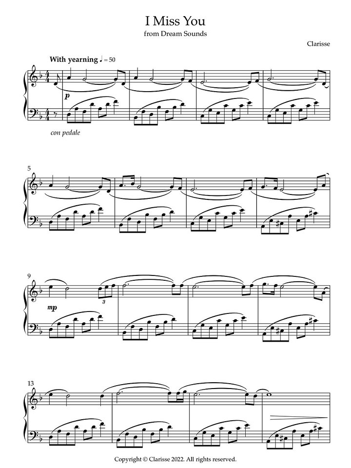 I Miss You - Sheet Music product image (1)