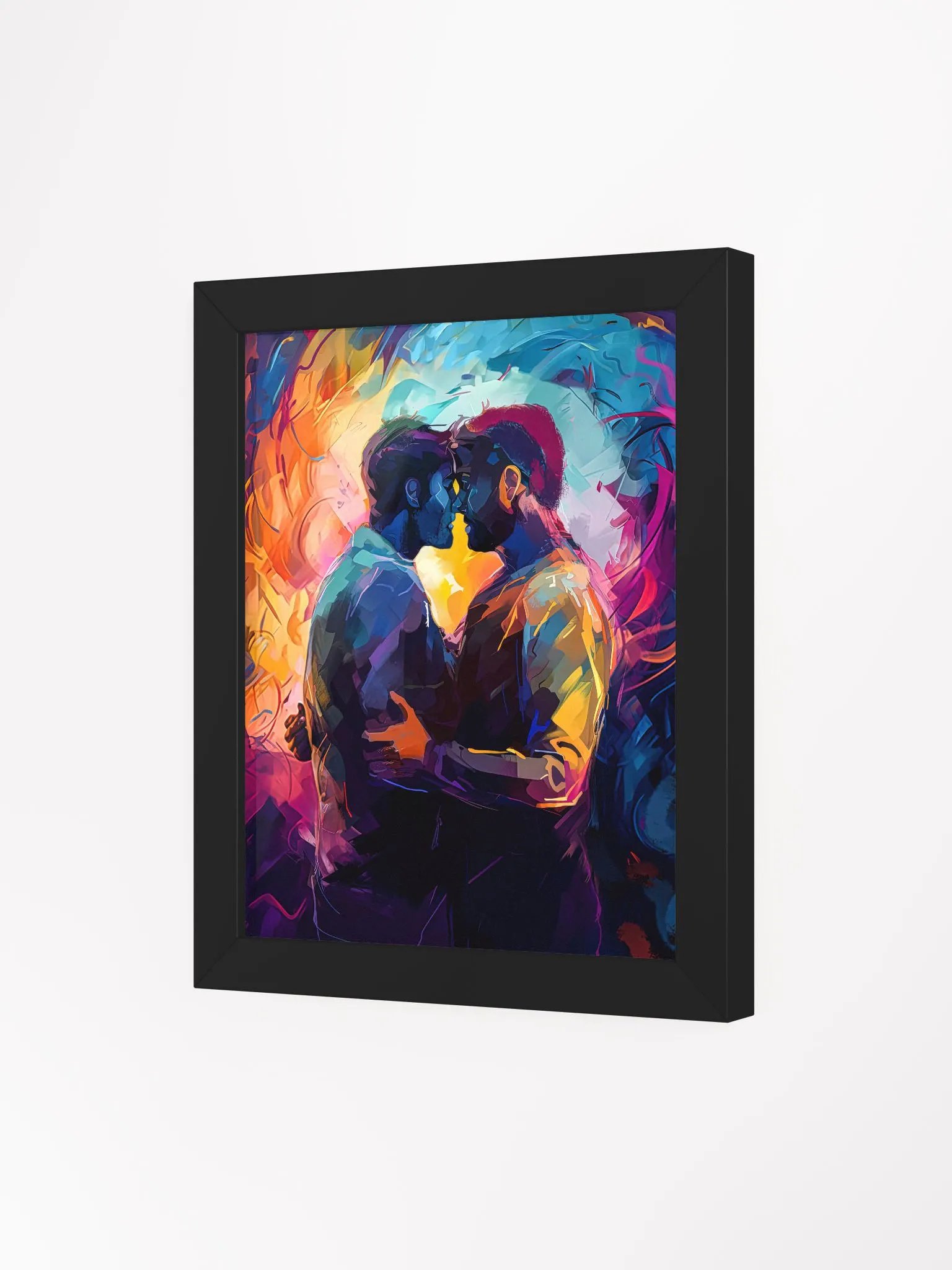 Two Men – Colorful Embrace Gay Studio Framed Print product image (3)
