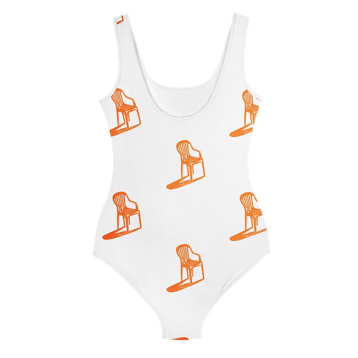 The Orange Chair Co White One-Piece Swimsuit | Stylish Logo Swimwear product image (2)