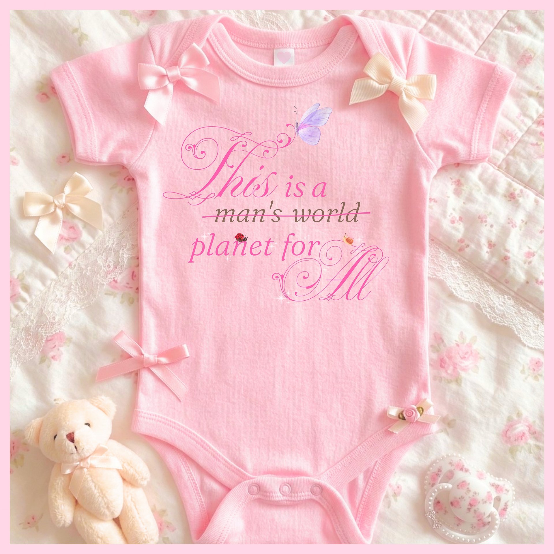 This is a Planet for All Onesie product image (1)