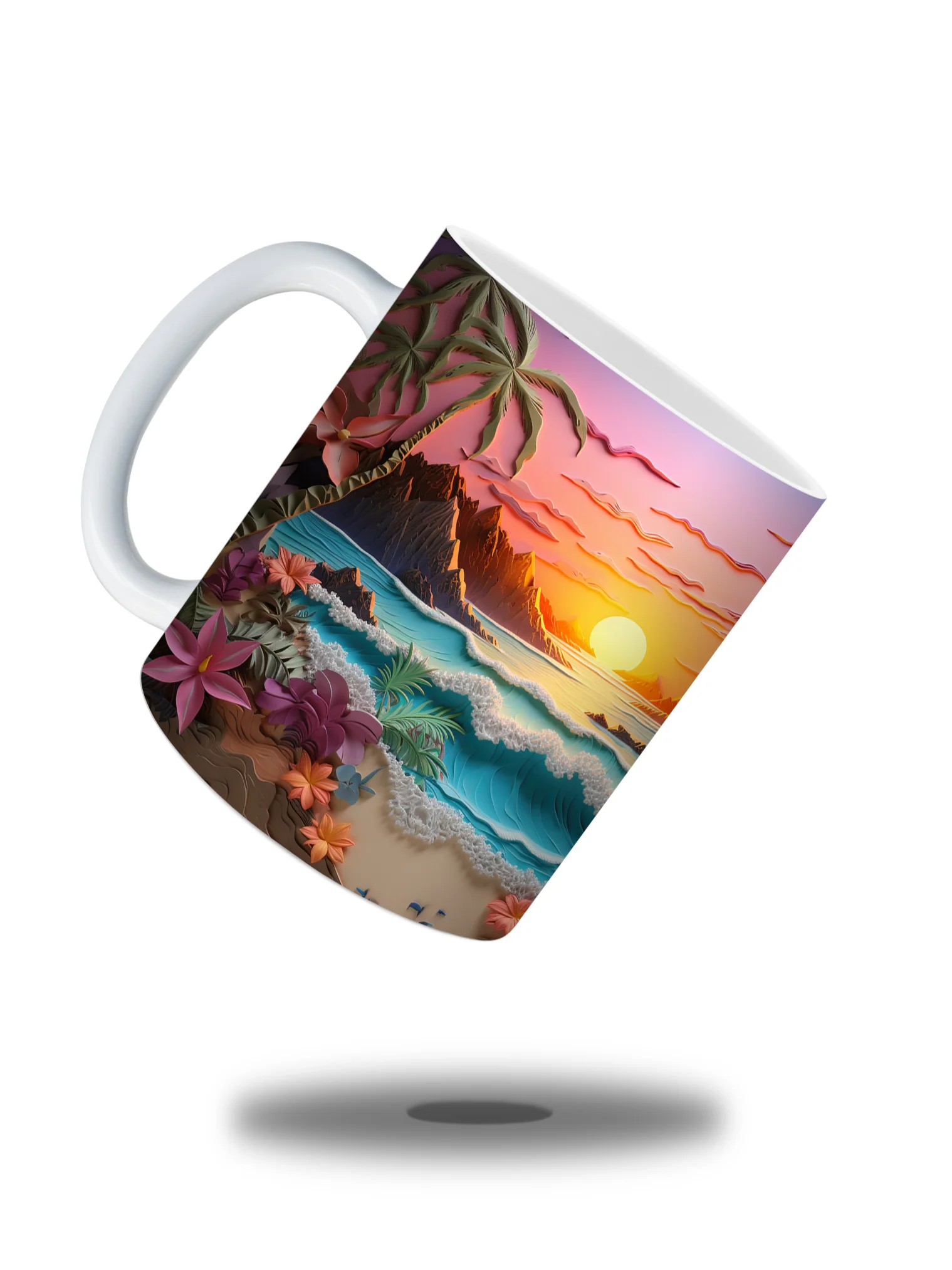 New ProductTropical Sunset Paradise 11oz Coffee Mug – Vibrant Beach Scene Ceramic Cup – Perfect for Coffee, Tea, or Coastal-Themed Déco product image (2)