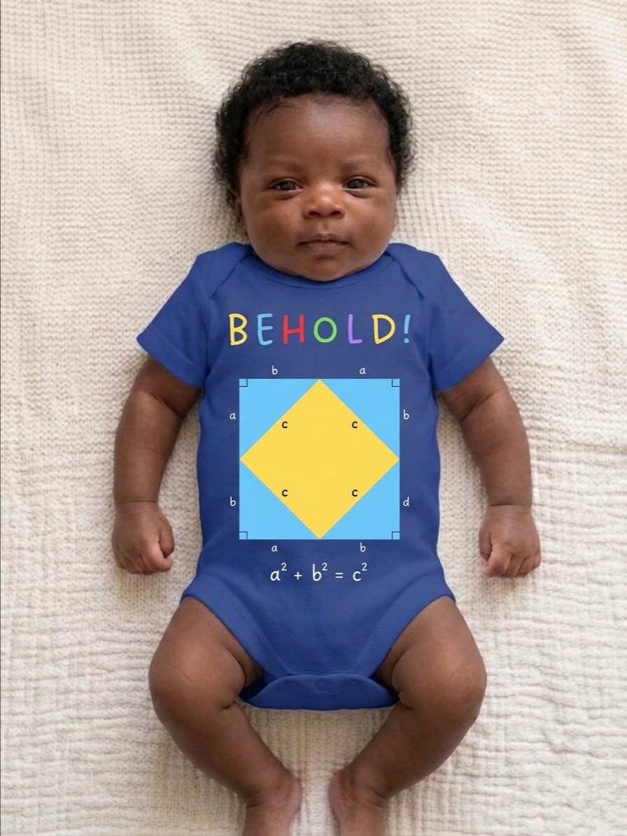Behold! The Pythagorean Theorem - Math Baby Onesie in Blue product image (2)