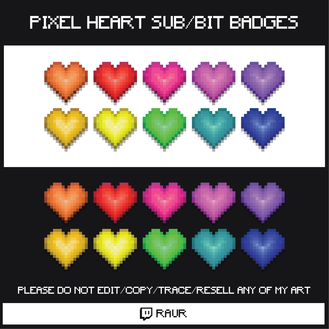 Twitch Pixel Hearts - Sub/Bit Badges product image (1)