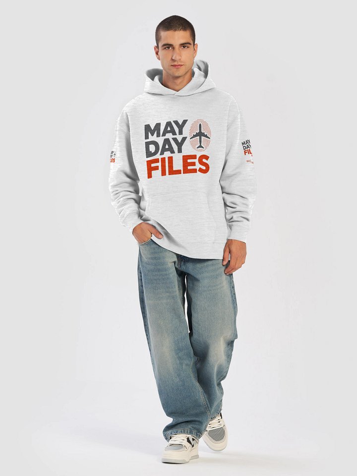 Premium Oversize Hoodie für Damen und Herren mit Large Front and Back grauen CREW Logo product image (1)