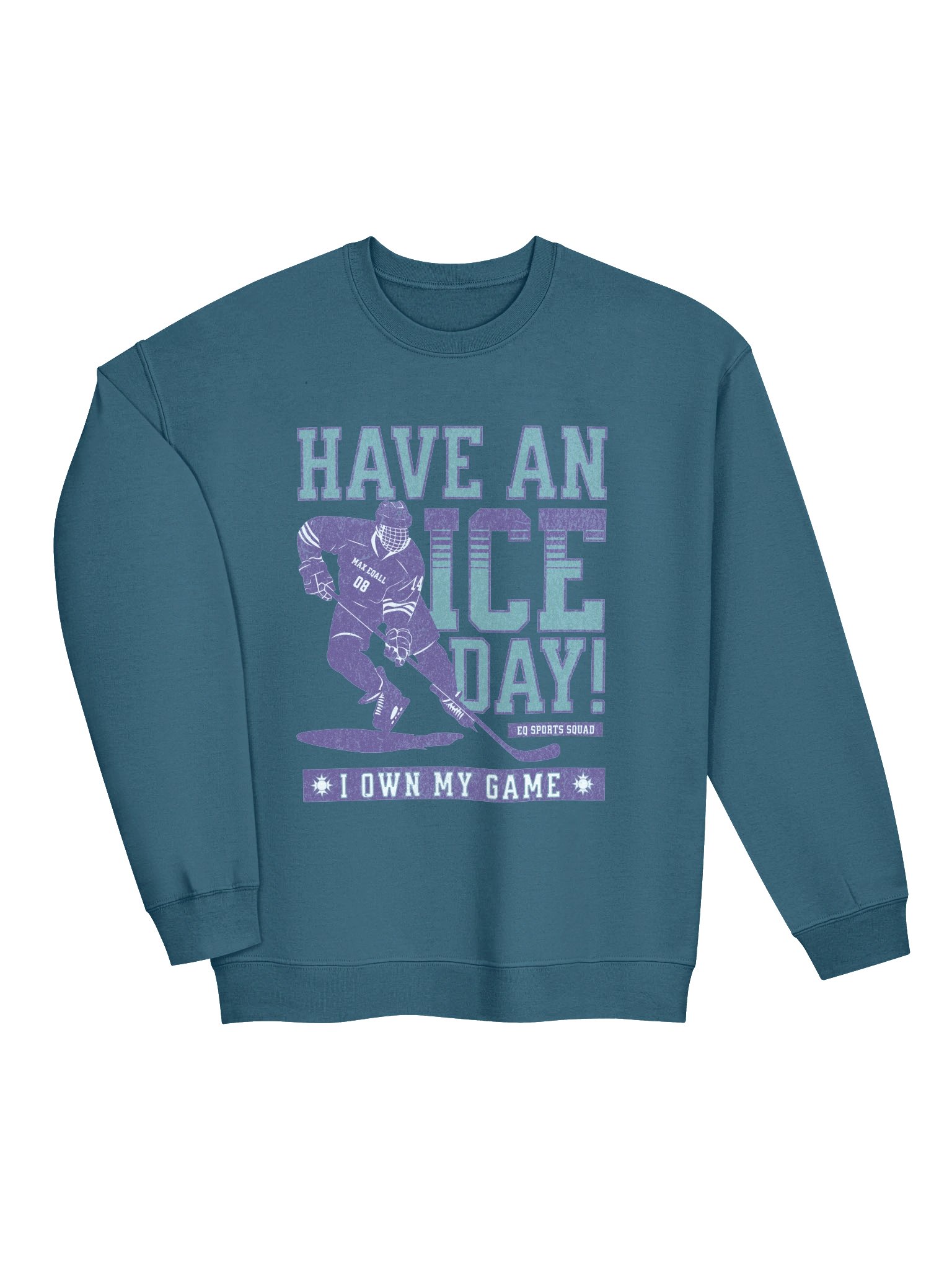 Urban Hockey EQALL® Originals Sporty Moves Vibe_Crewneck Unisex Sweatshirt_Purple_Green product image (1)