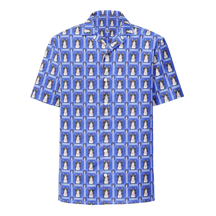 Tabby Cat Hawaiian Shirt - Blue product image (1)
