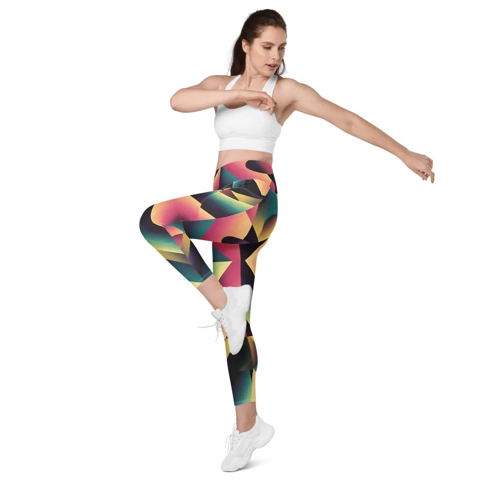 Abstract Lithographic Pattern Design Leggings with pockets - V7 product image (11)