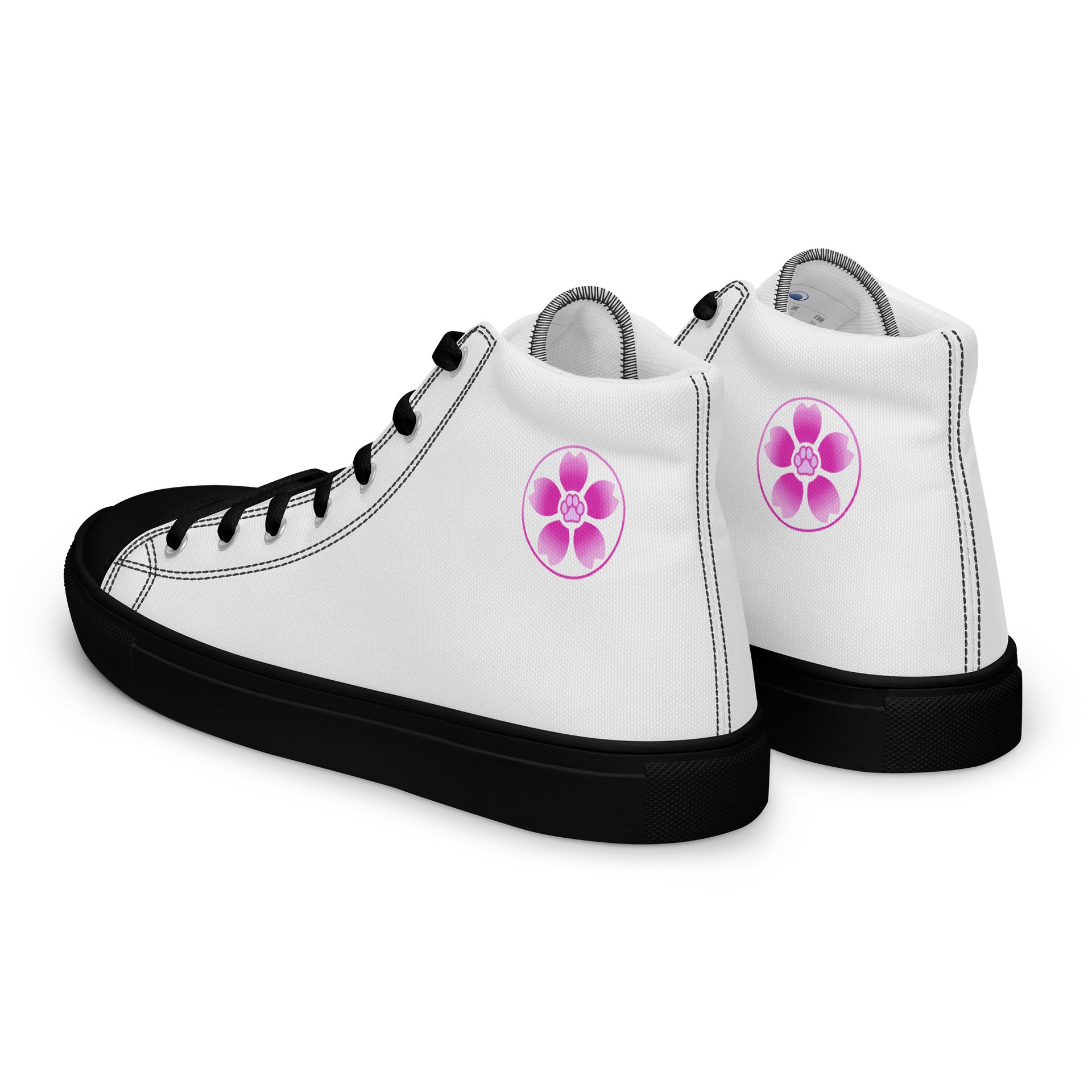Moo Cherry Pawsom Logo Women's High-Canvas Shoes (White) product image (4)