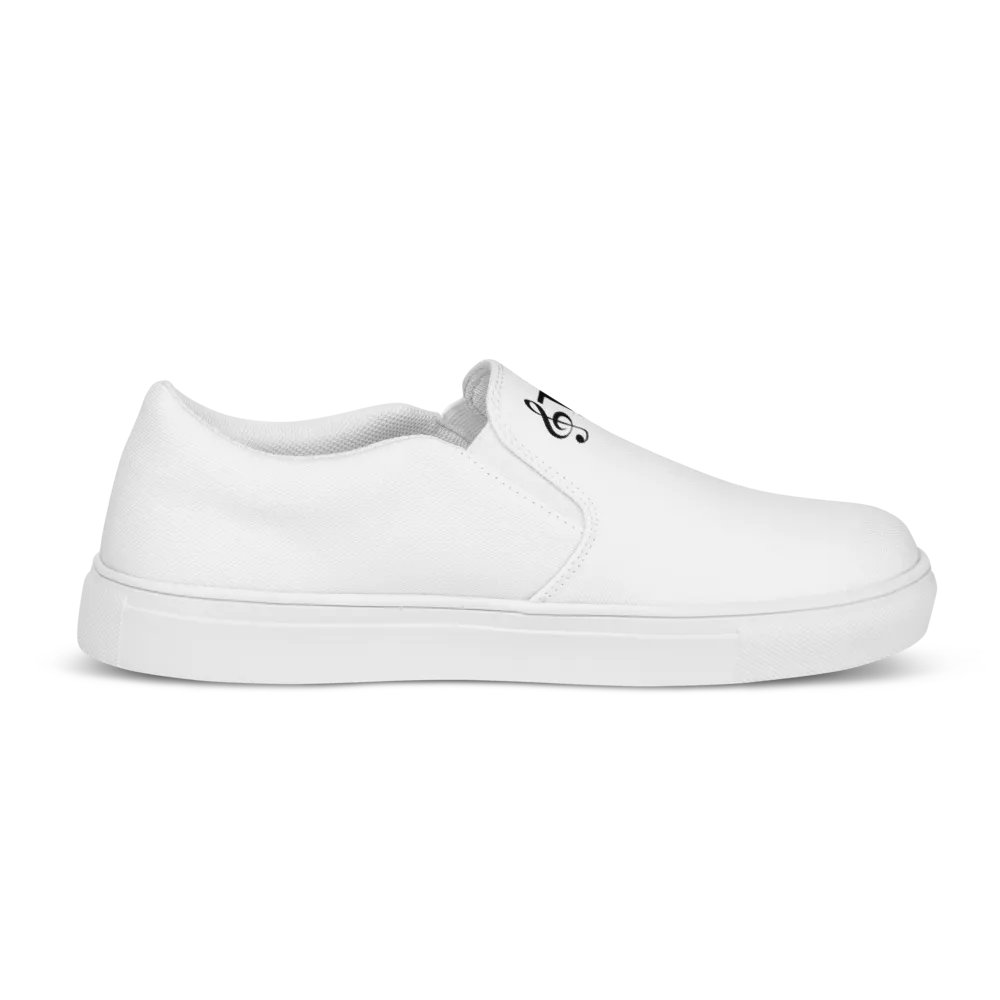 TDS Music Women's White Slip-On Canvas Shoes - Casual Comfort with a Musical Twist product image (7)